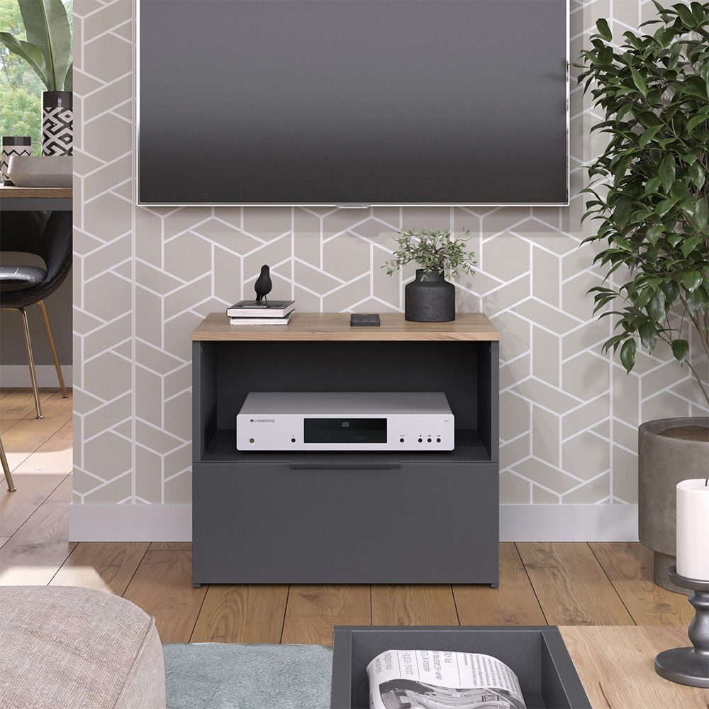 Vicco Lowboard Wido, Anthrazit/Sonoma, 60 x 50 cm mit Schublade günstig online kaufen