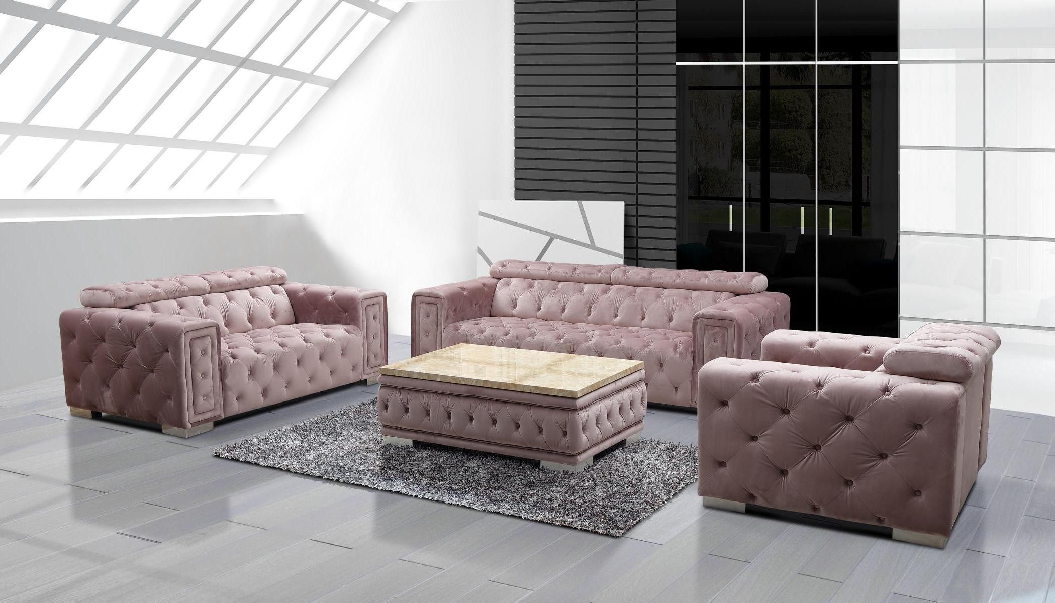 Xlmoebel Chesterfield-Sofa Elegante Chesterfield Couch mit hochwertiger Polsterung, 3 Teile, Hergestellt in Europa