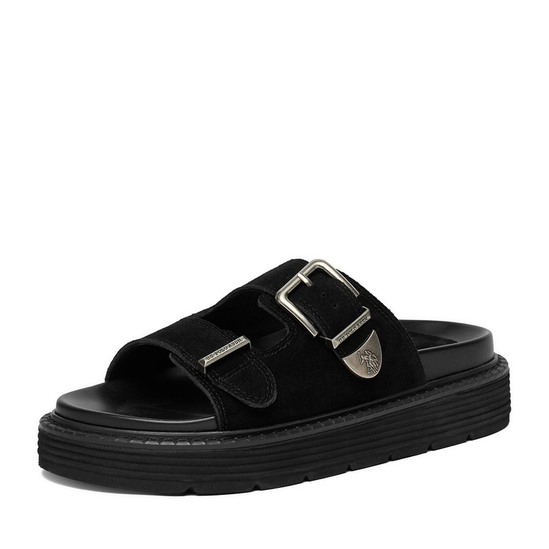 U.S. Polo Assn. US Polo Assn Damen-Flip-Flops, Schwarz Badepantolette