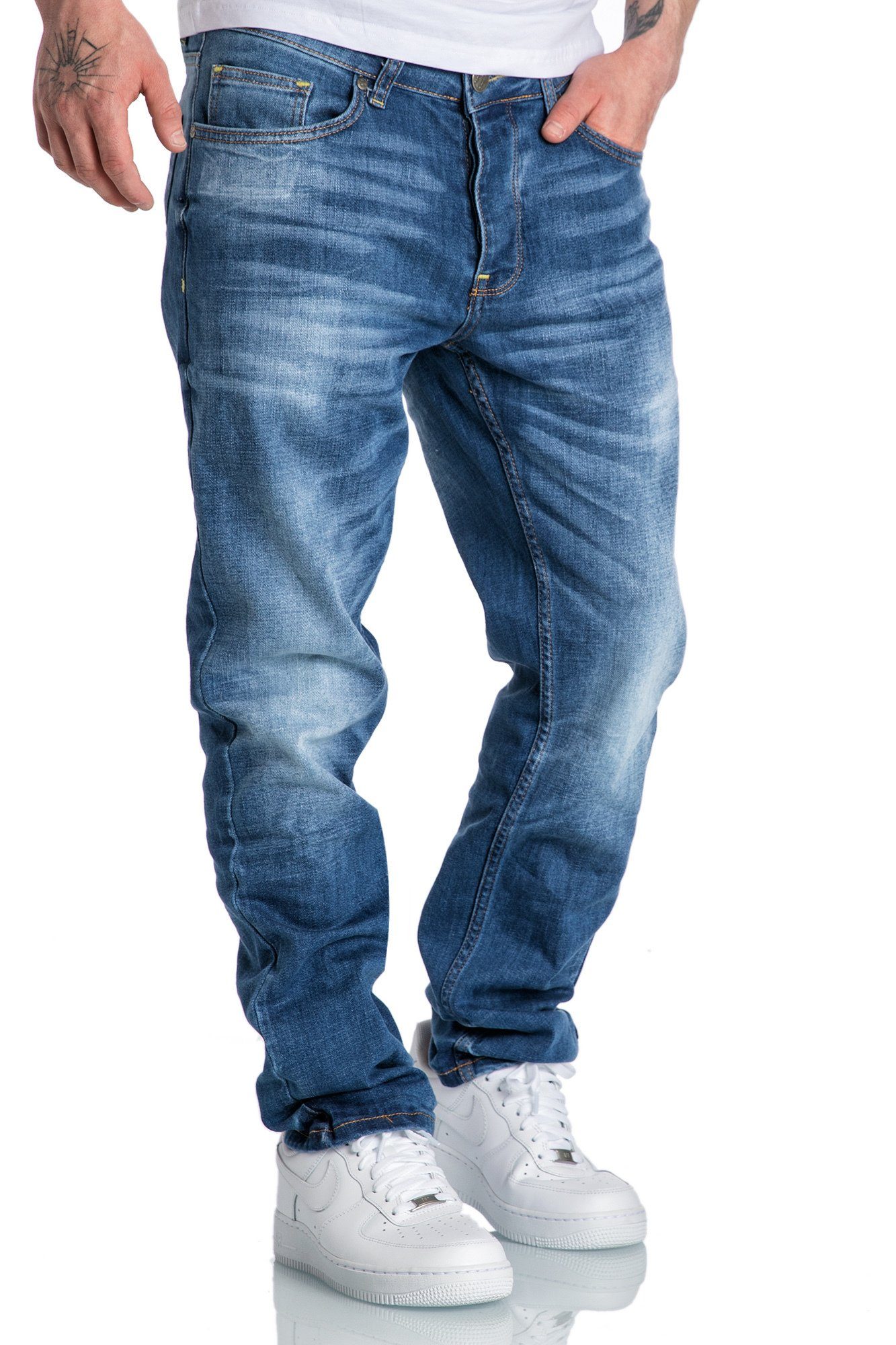 Amaci&Sons Straight-Jeans KANSAS Regular Fit Destroyed Jeans