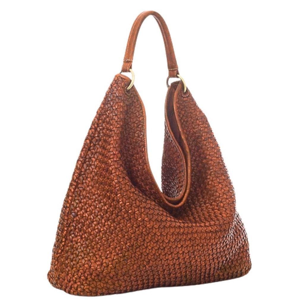 BZNA Schultertasche Sanja Designer Damen Handtasche Schulztertasche, Geflochtenes Leder