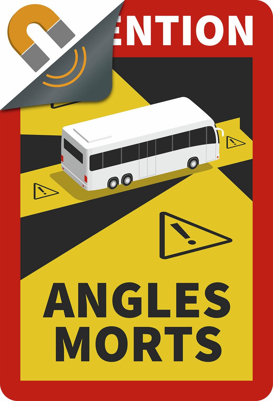 SafetyMarking Magnetfolie Angles Morts - Magnetfolie für Fahrzeuge über 3,5 t, 17x25 cm (BxH), (3St), Qualität made in Germany