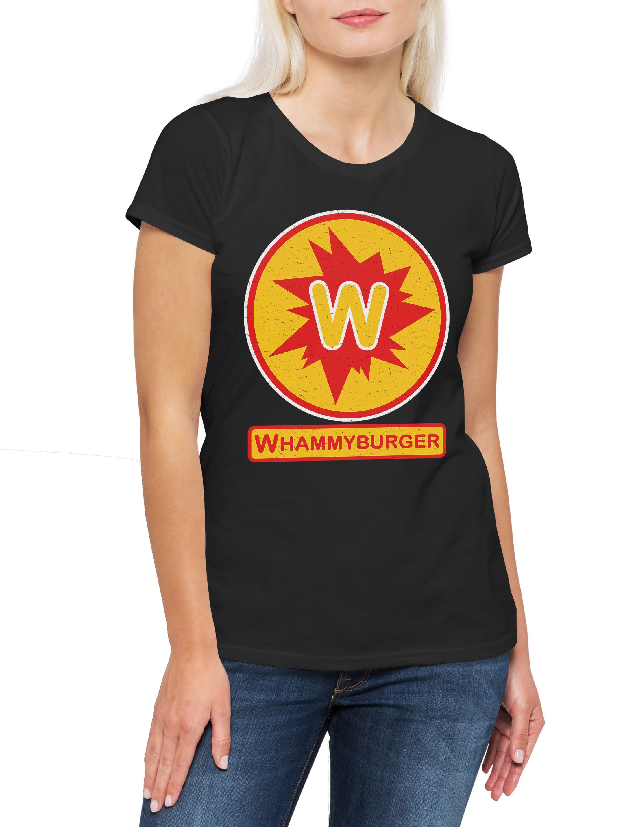 Print-Shirt Whammyburger Damen T-Shirt Down Movie Burger Shop Falling Film Urban