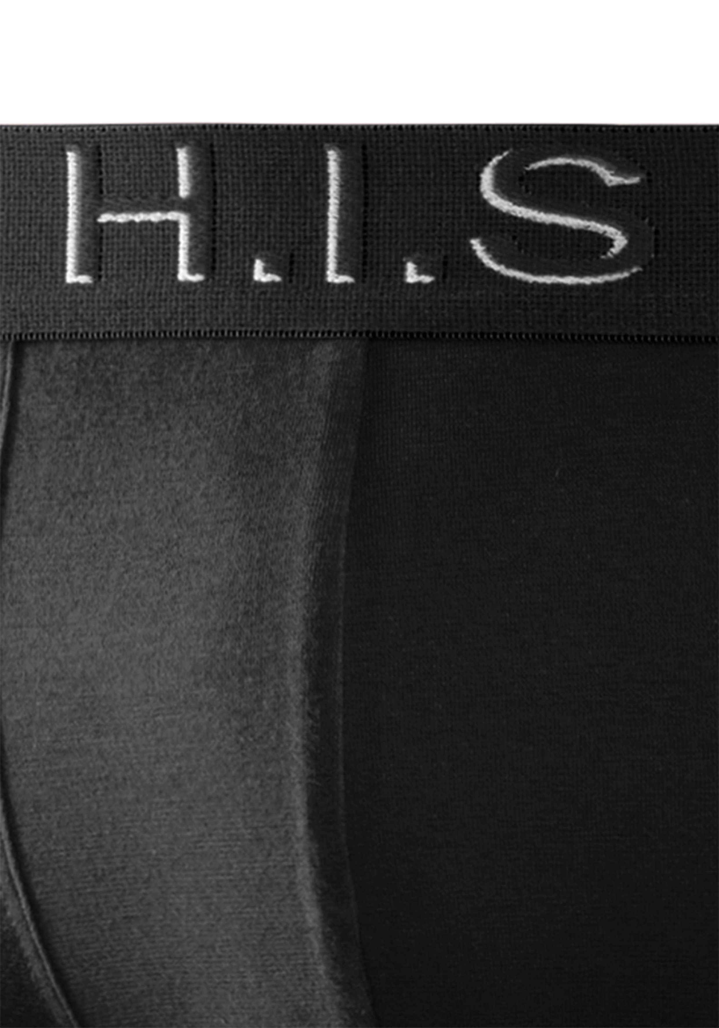 H.I.S Boxershorts (Packung, 5-St) in Logoschriftzug mit Effekt Hipster-Form mit 3D schwarz am Webbund