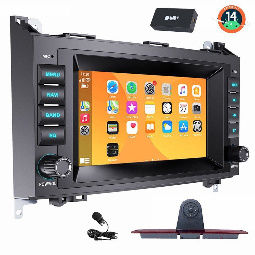 ESSGOO Bremsleuchte Rückfahrkamera Autoradio Für Mercedes Benz Sprinter W906 Autoradio (FM, AM, GPS NAVI Cayplay Autoradio auto RDS SWC)
