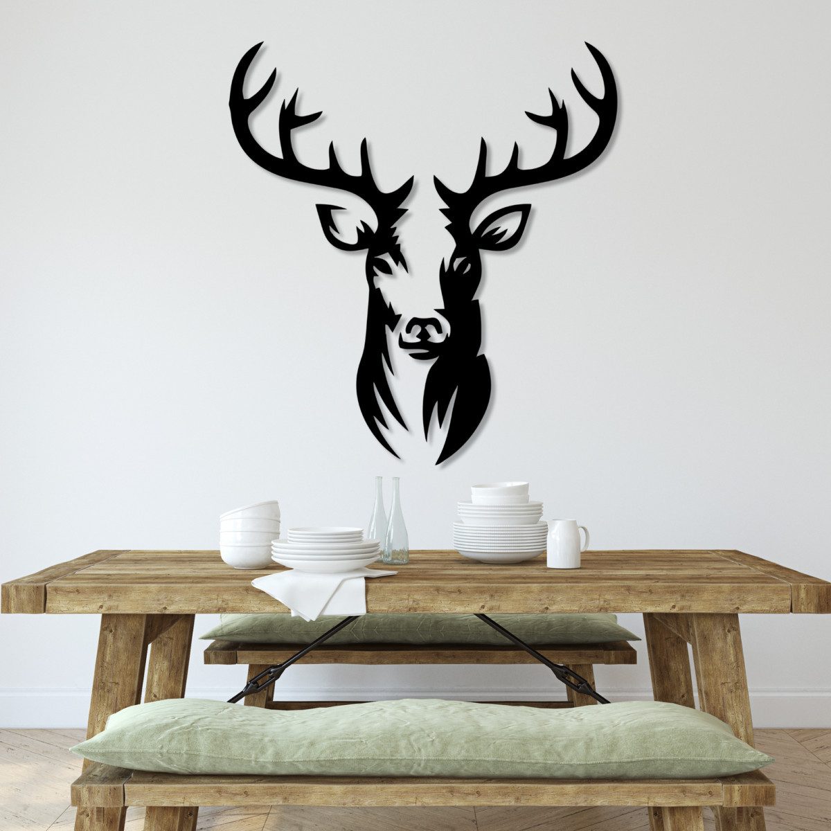 EYOKA Wanddekoobjekt 3D Wandbild aus Holz Wanddeko Moderne Holzkunst 6mm stark (6mm), Wandbild für Wohnzimmer Schlafzimmer Büro mit Doppelseitigem Klebeband