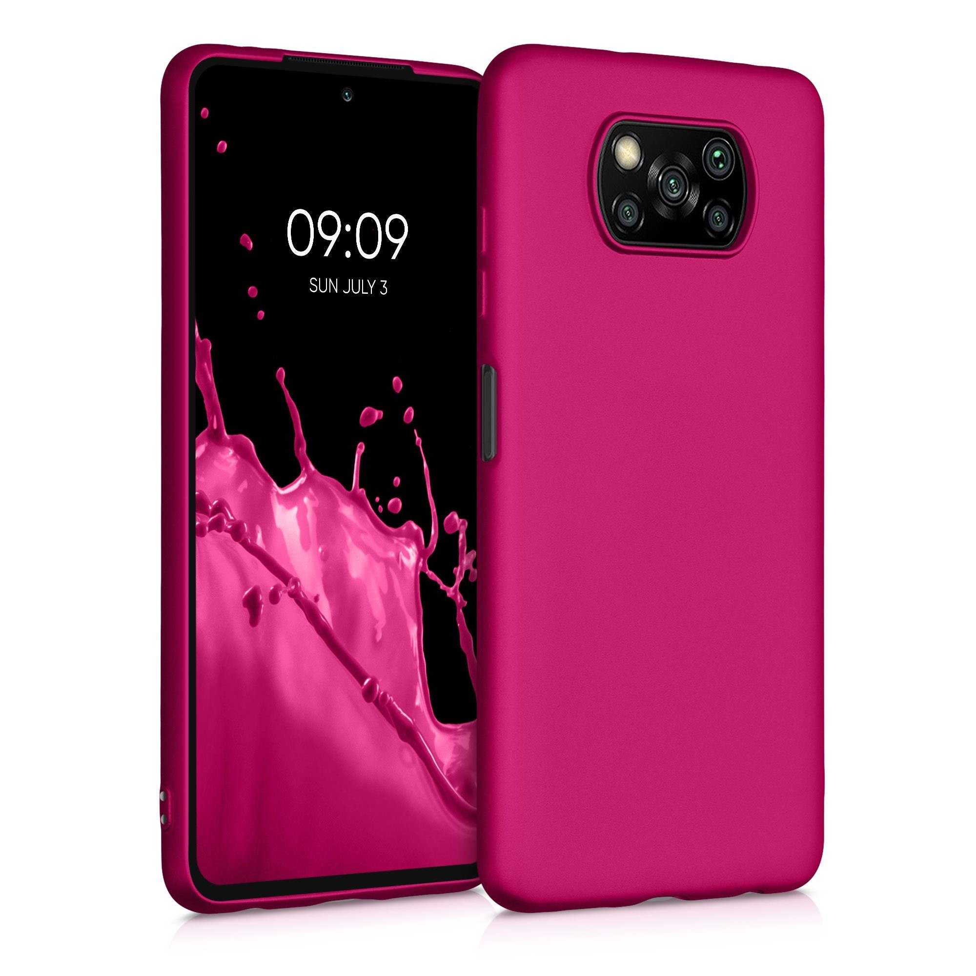 kwmobile Handyhülle Handyhülle für Xiaomi Poco X3 NFC / Poco X3 Pro Hülle, Silikon Case metallisch schimmernd - Schutzhülle Cover