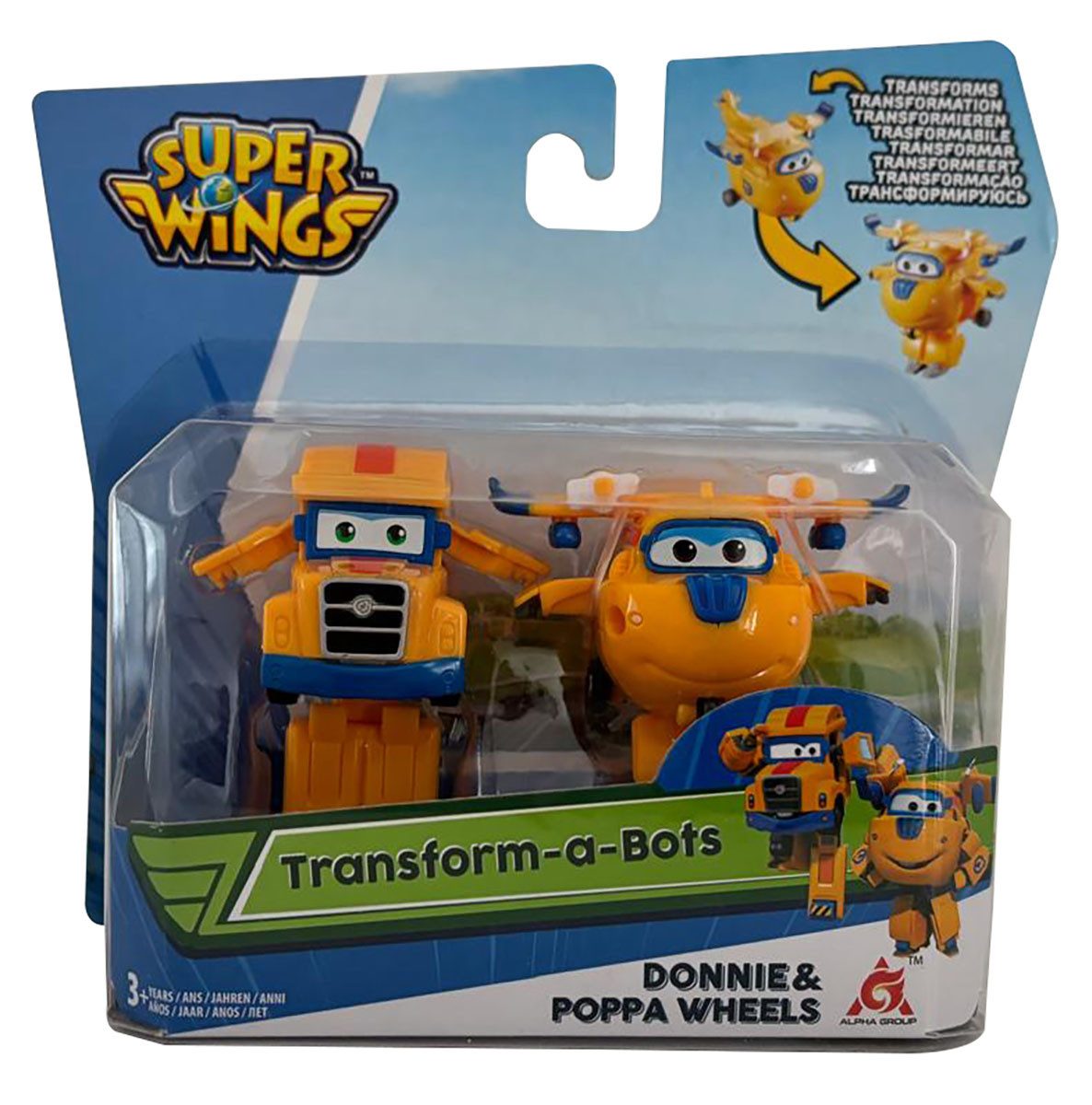 Super Wings Spielfigur Super Wings, Transform-a-Bots, Donnie und Poppan Wheels, Transformer