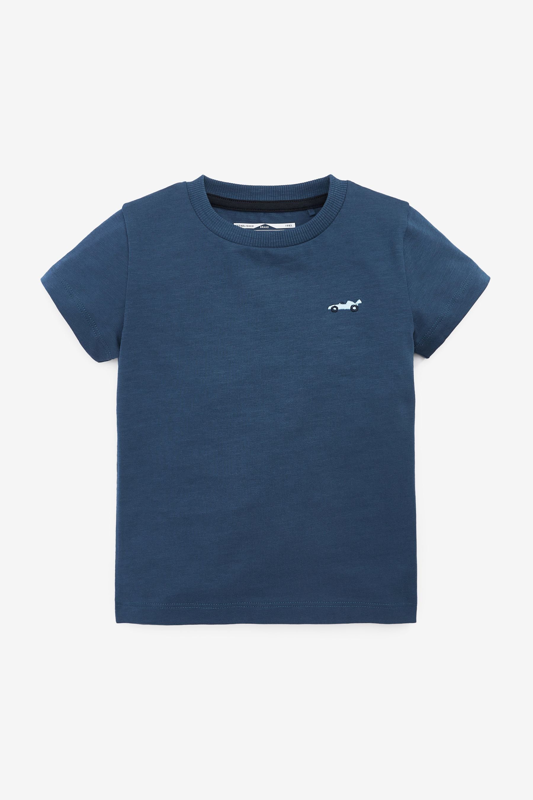 Next T-Shirt Kurzärmelige schlichte Blue im 5er-Pack (5-tlg) T-Shirts