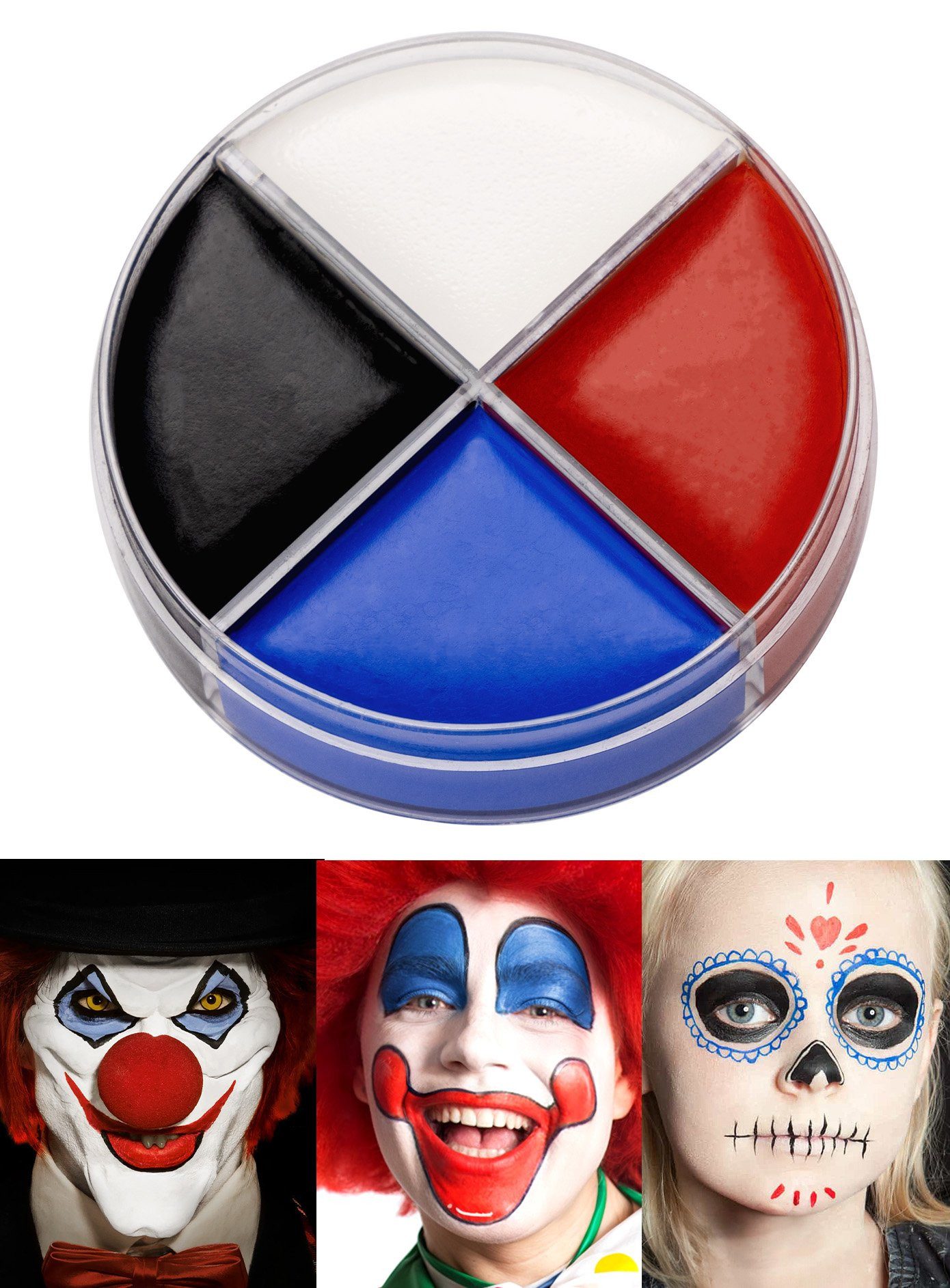 Maskworld Theaterschminke Clown Schminke Make up - Karneval Faschingskostüm, Theaterschminke & Halloween Make-up in hochwertiger Qualität