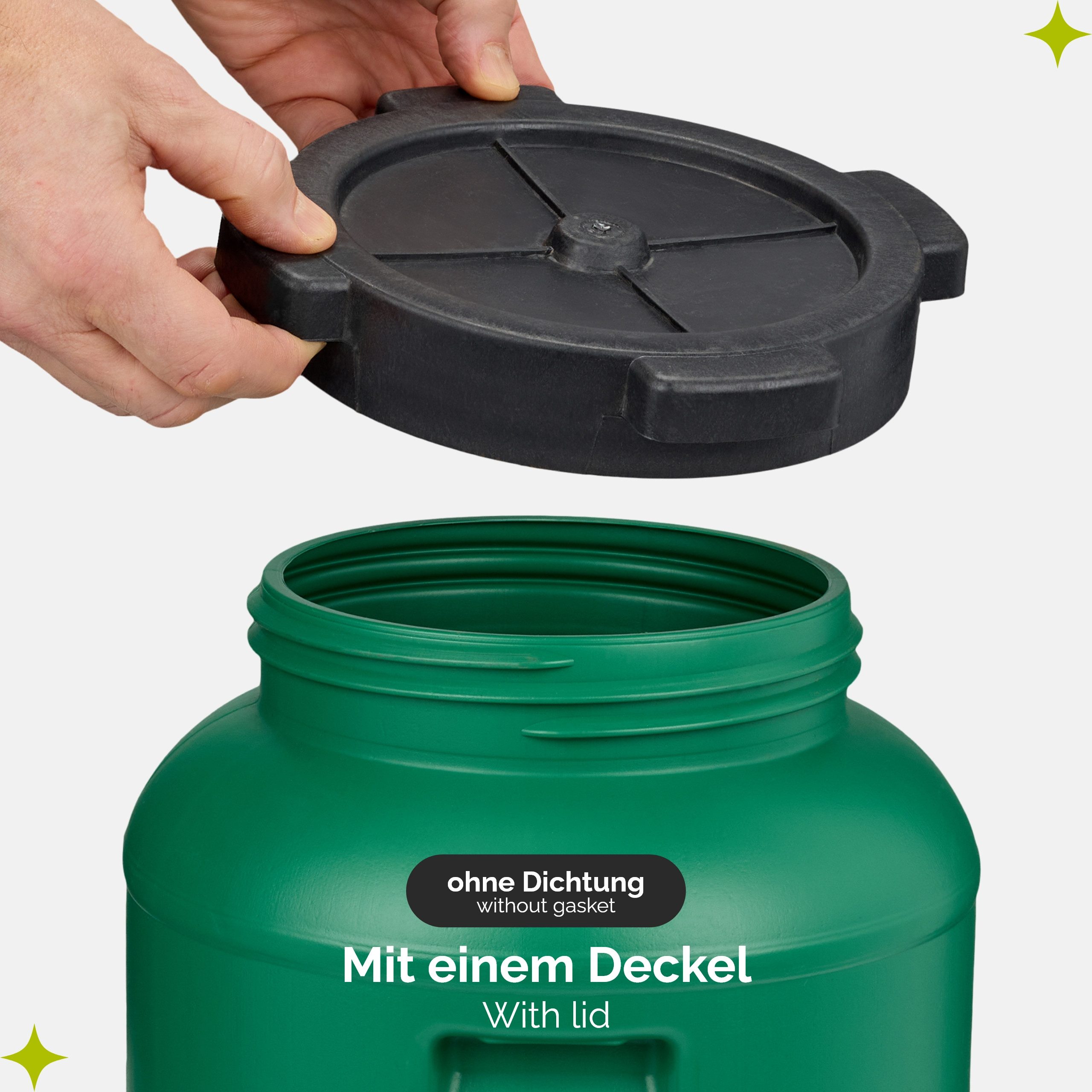 Garronda Regentonne Set 10 Liter Futtertonne BPA-frei Universalfass mit Deckel GD-0120, 10 l, (2-tlg), BPA-Frei
