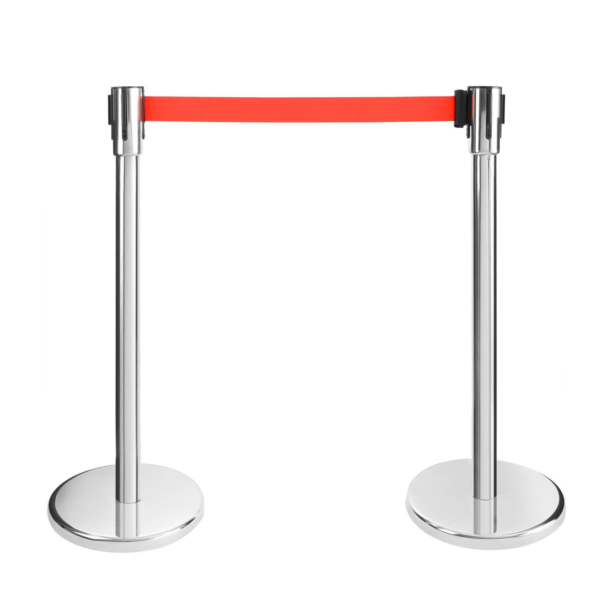 Arebos Absperrpfosten Personenleitsystem, 2 Stück, Absperrständer, Absperrband, 190 cm