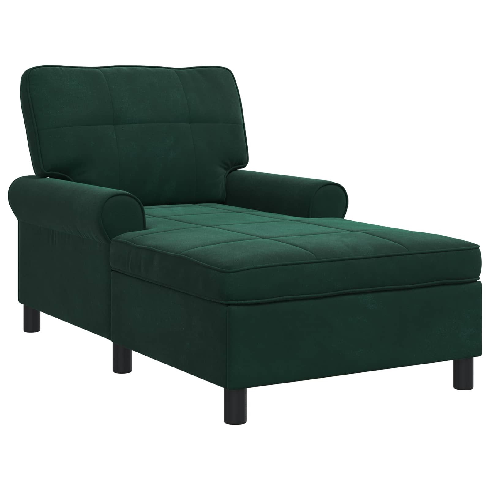 vidaXL Chaiselongue Lounge-Liege mit Kissen Dunkelgrün 91 x 157 x 91 cm Samt, 1 Teile