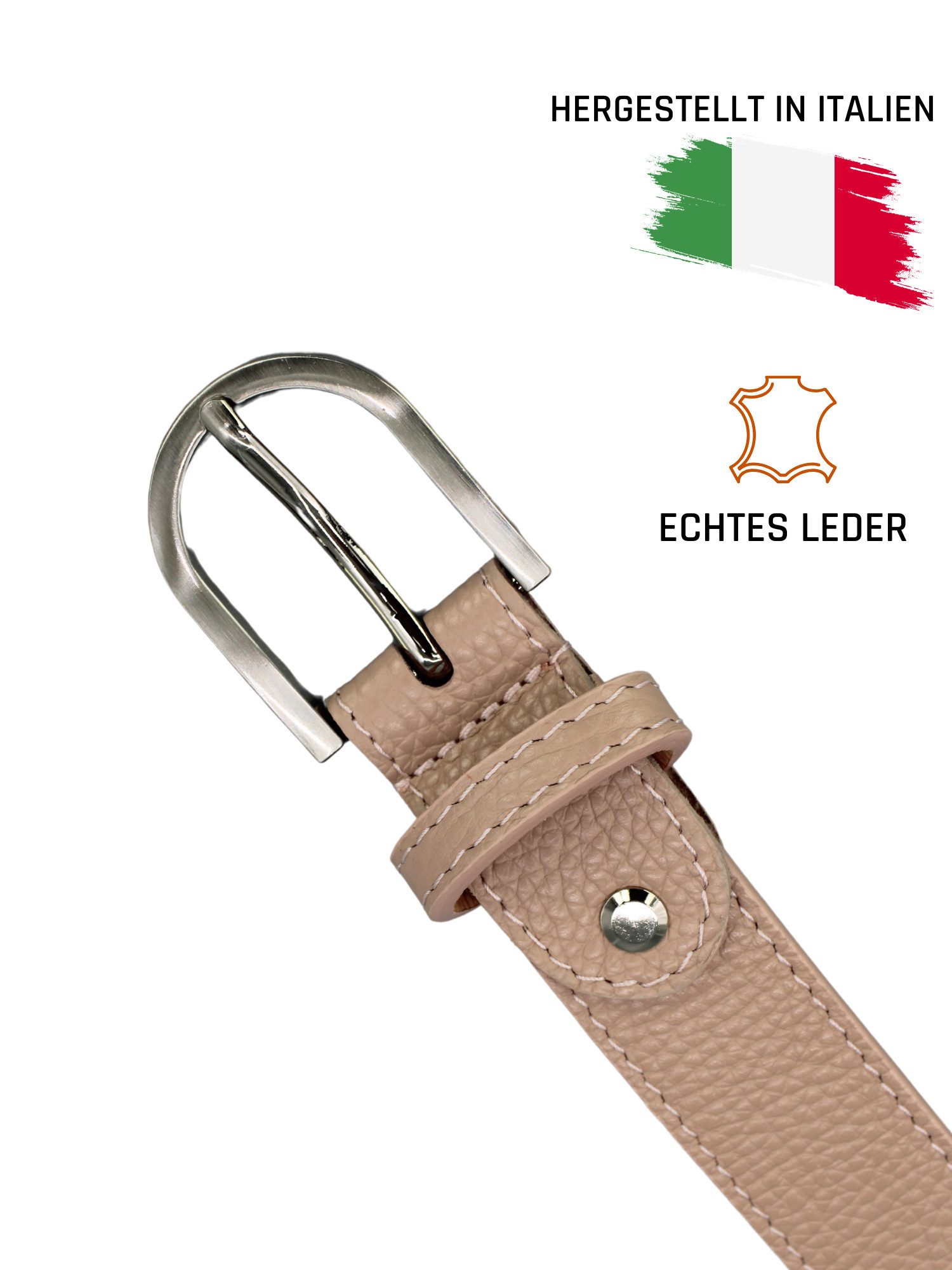 Adel Bags Ledergürtel Damen Gürtel, 3 cm Breit, verschiedene Farben,Hergestellt in Italien