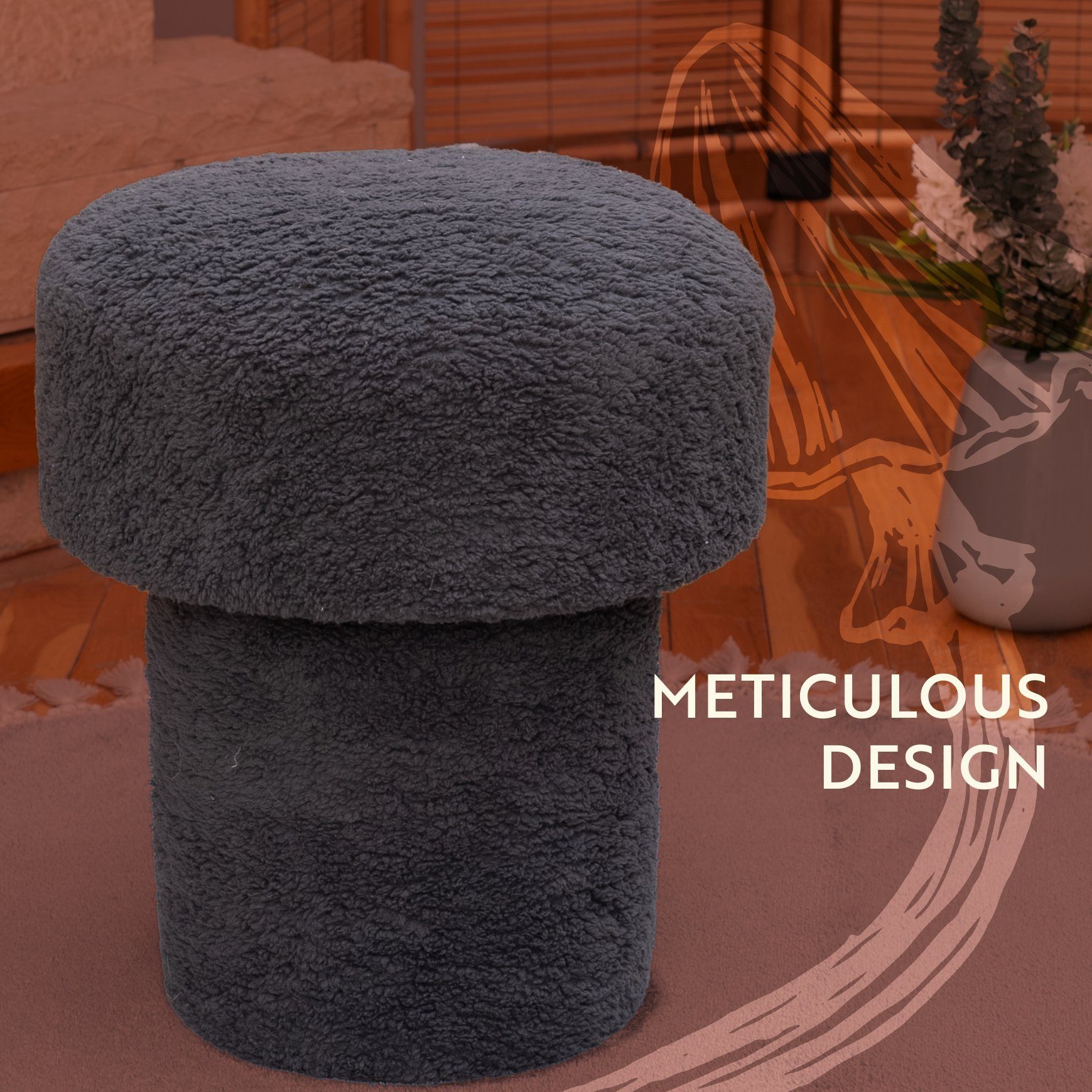 Dekorist Pouf Dekorist Pilz Pouf Hocker, Dekorativ Sitzpouf, Sitzpuff, Fußh günstig online kaufen