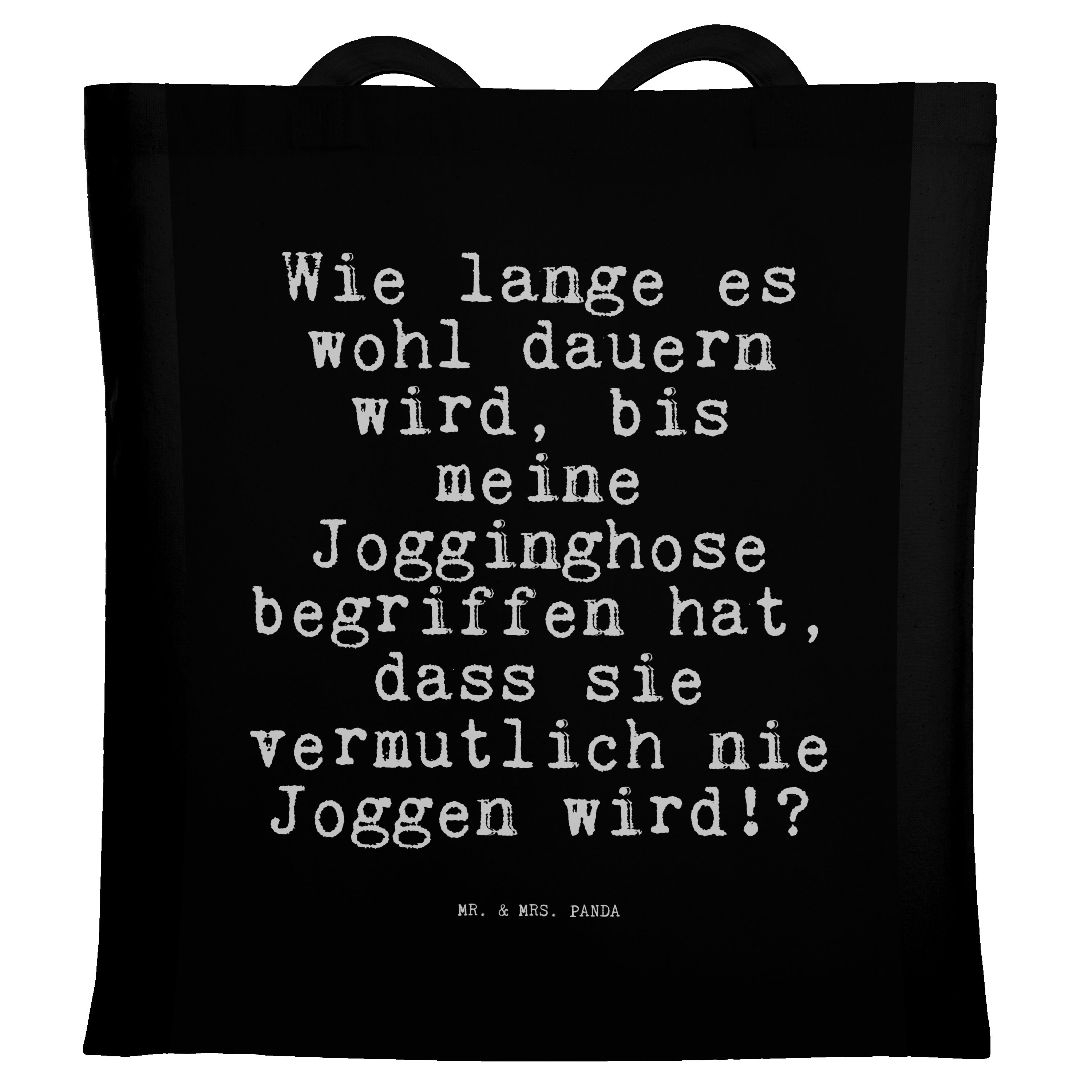 Mr. & Mrs. Panda Tragetasche »Wie lange es wohl... Schwarz Geschenk