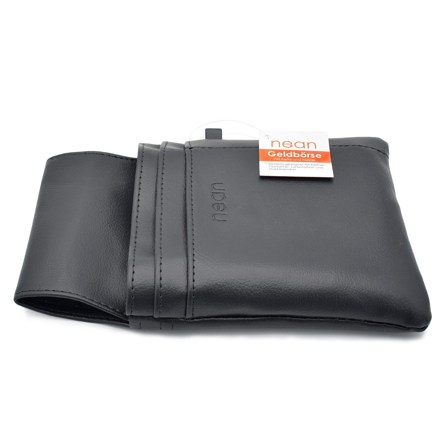nean Kellnerbörse Geldbörse mit Holster Stecktasche Kellnerholster Portemonnaie, mit verstellbarem Druckknopfverschluss und 1 Reißverschlussfach