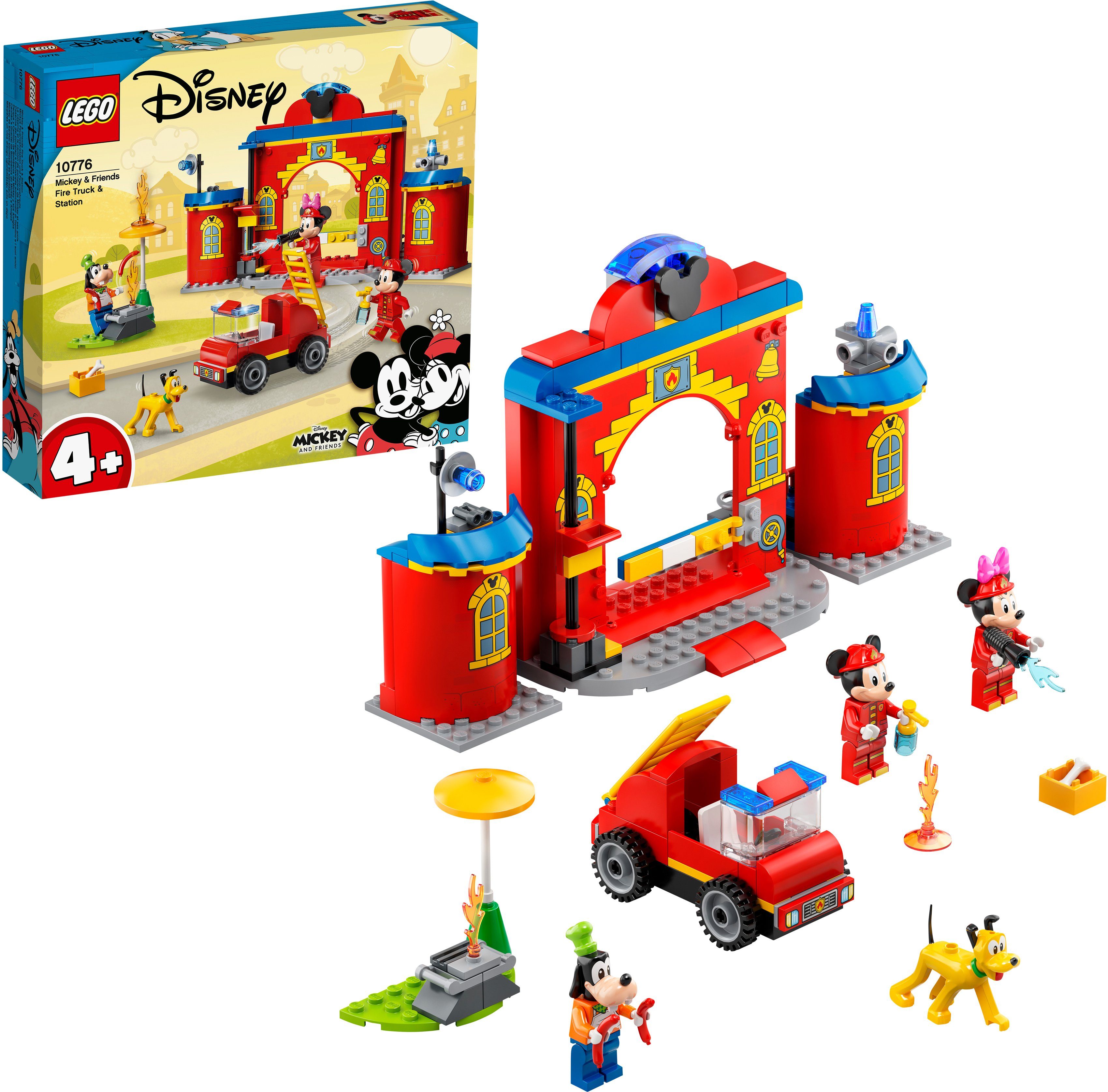 Image of LEGO® Konstruktionsspielsteine »Mickys Feuerwehrstation und Feuerwehrauto (10776), LEGO® Mickey & Friends«, (144 St)