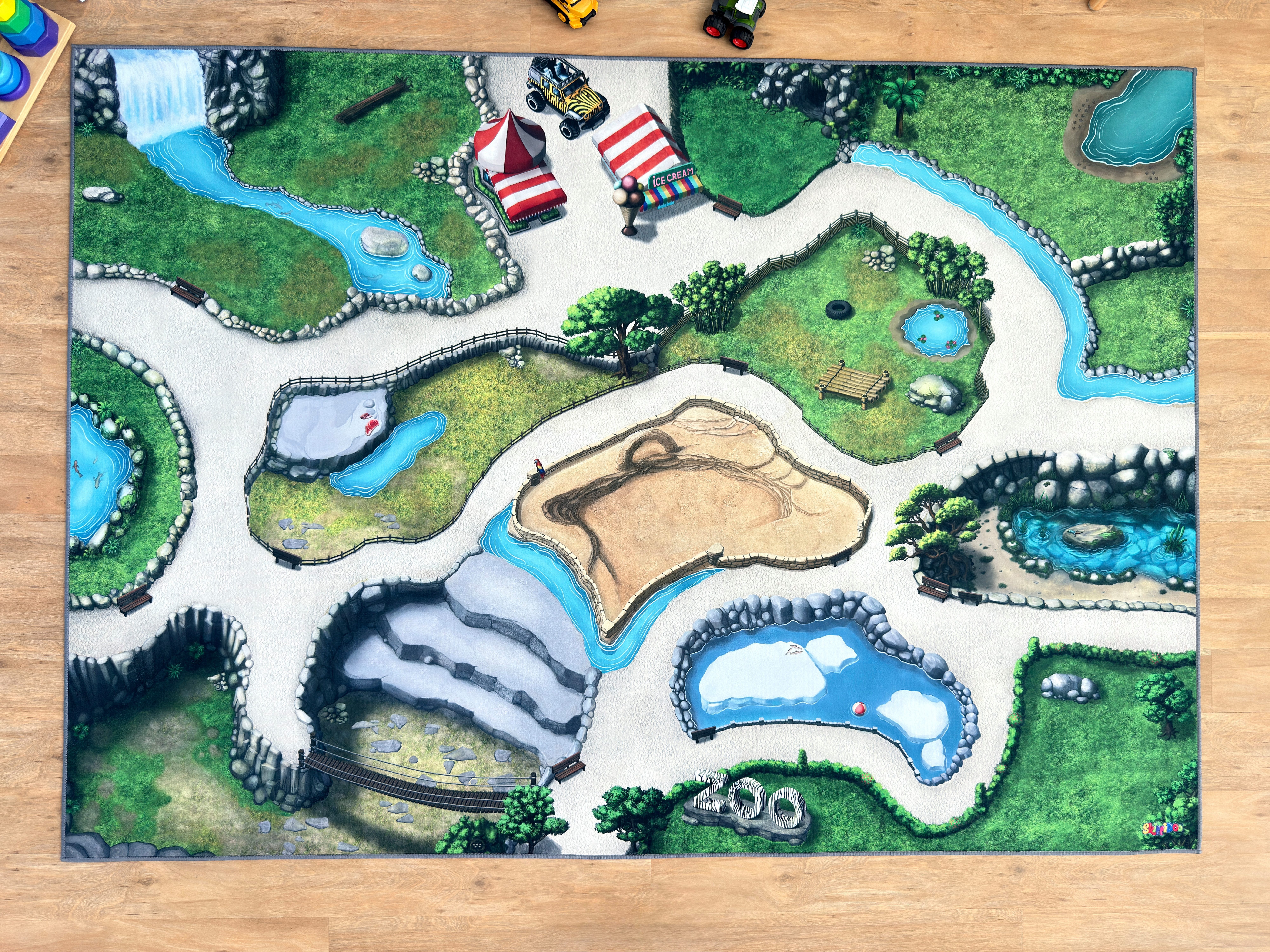 SkippiDoo Kinderteppich Spielteppich Zoo Größe: 200cm günstig online kaufen