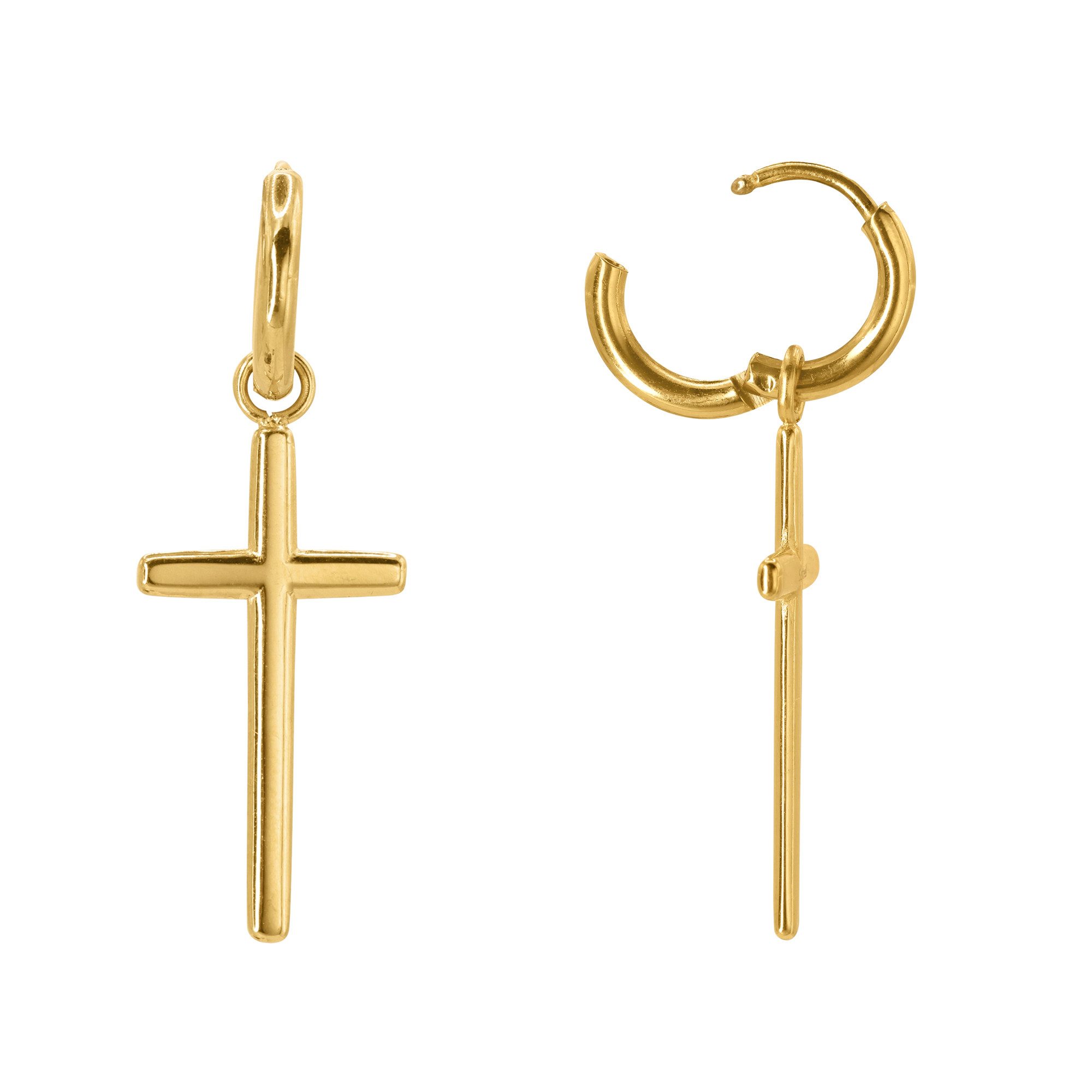 Heideman Paar Ohrstecker Magnus goldfarben (Ohrringe, inkl. Geschenkverpackung), mit Kreuz Anhänger