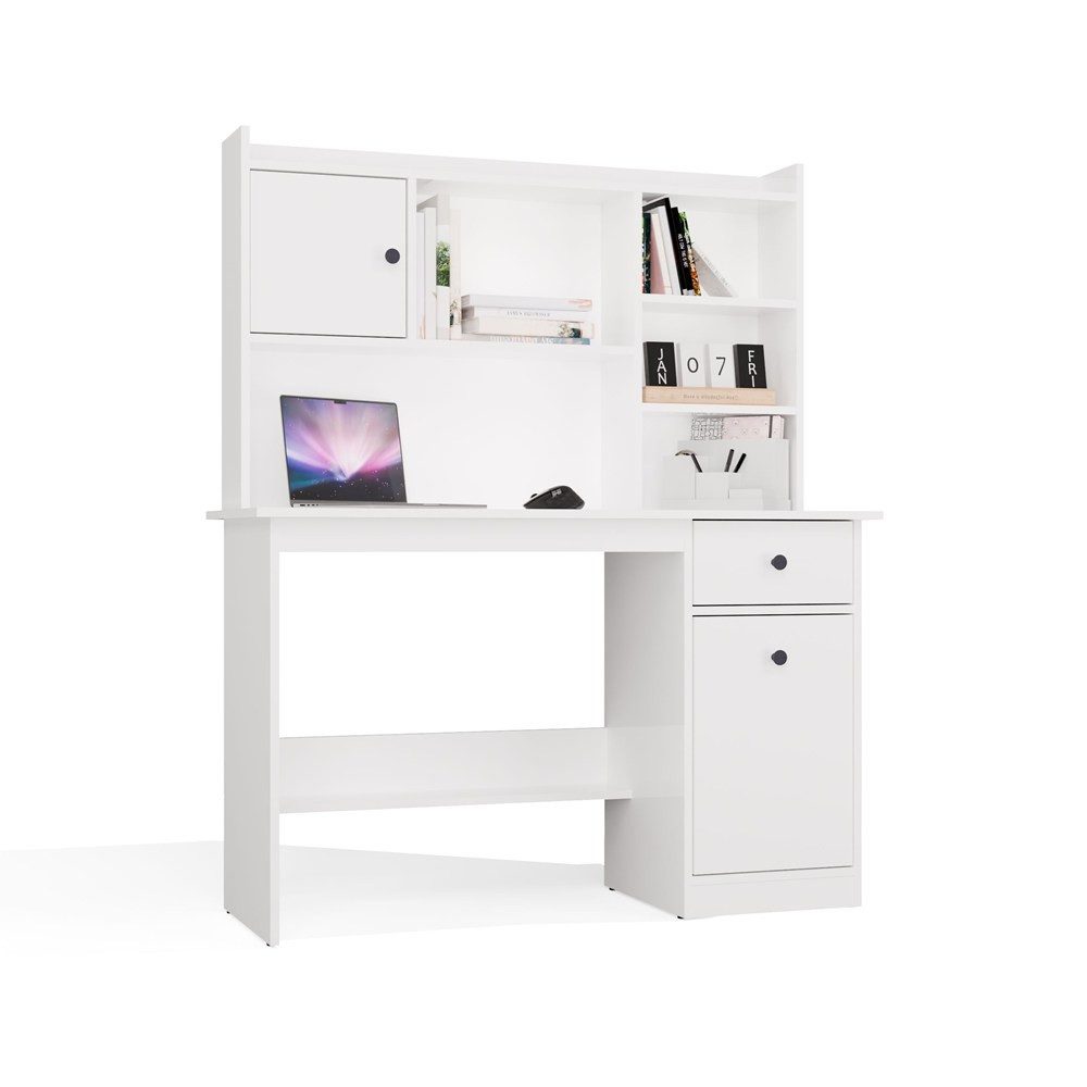 Raumhirsch Furniture Schreibtisch Computertisch, Bürotisch, Lerntisch, Arbeitstisch (Maße 120 x 45 x 145 (H) cm, mit Aufsatz), Rollenführungen, Ergonomisches De – Bild 5 von 5