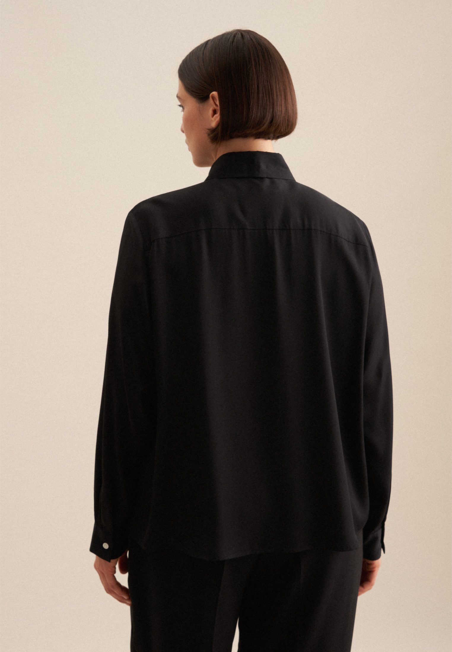 seidensticker Hemdbluse Schwarze Rose Langarm Kragen günstig online kaufen