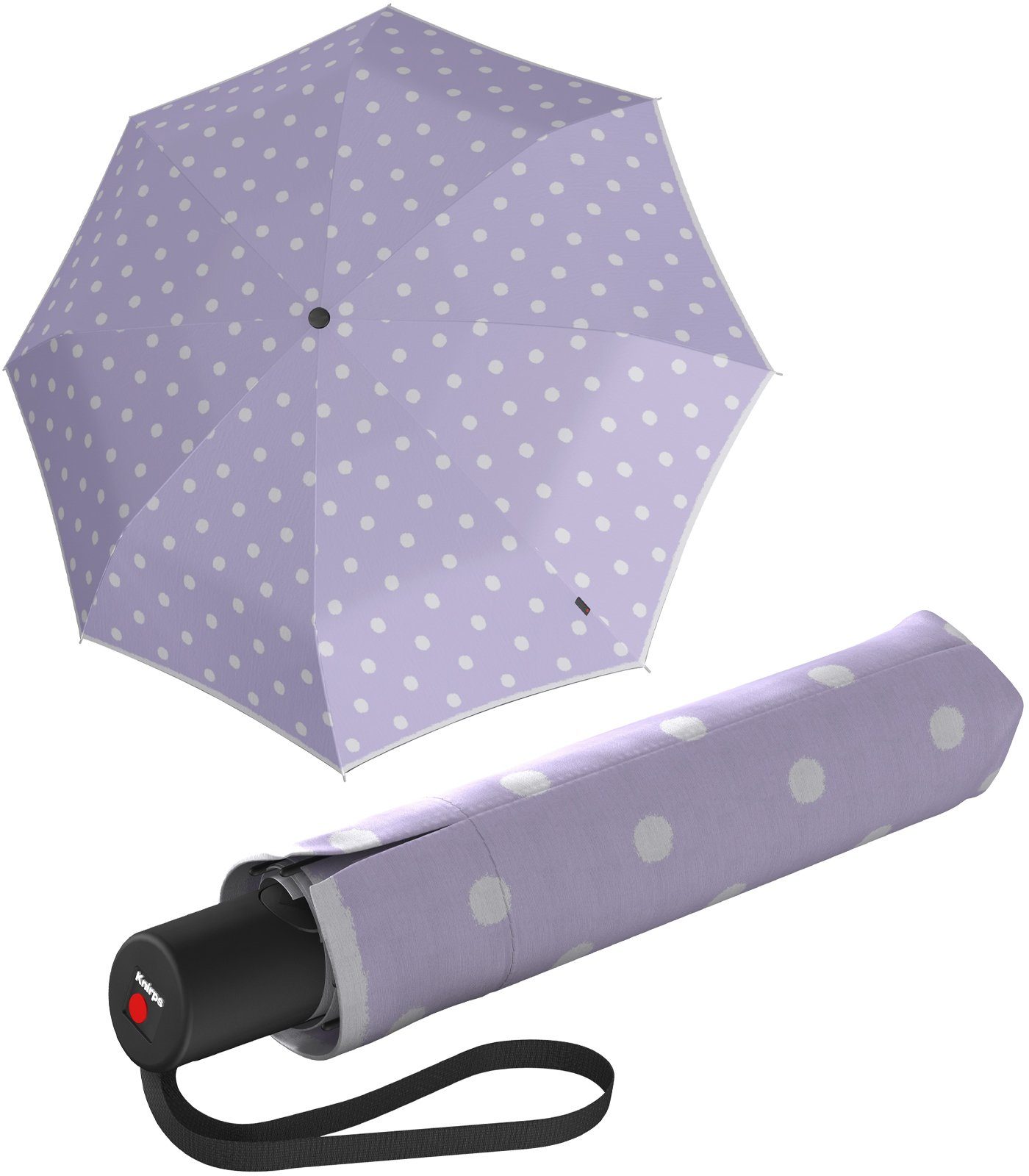 Knirps® Taschenregenschirm A.200 Medium Duomatic Auf-Zu-Automatik Dot Art, mit modernem Punkte-Muster - lavender
