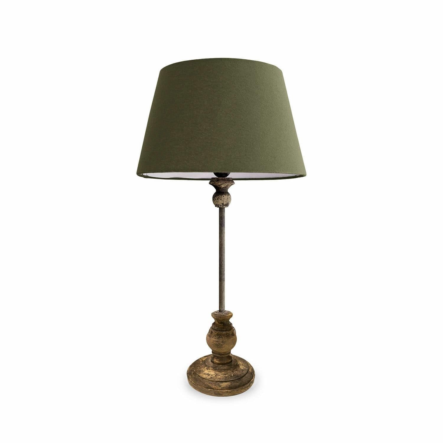 Mirabeau Tischleuchte Tischlampe Karlora grün/antikbraun günstig online kaufen