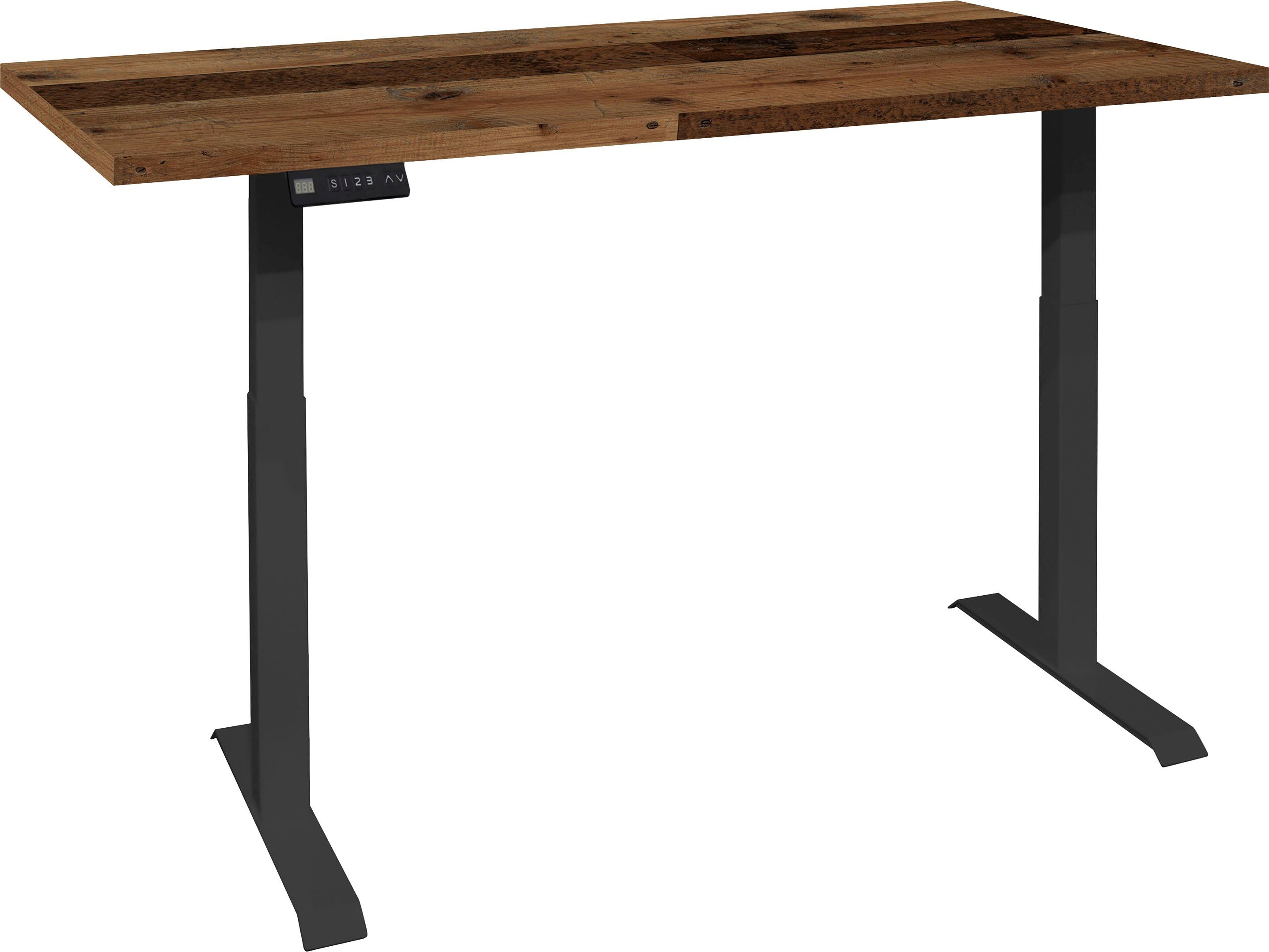 | texas Schreibtisch Mäusbacher oak Breite System texas matt / oak höhenverstellbar schwarz Office, 160 elektrisch cm, Big