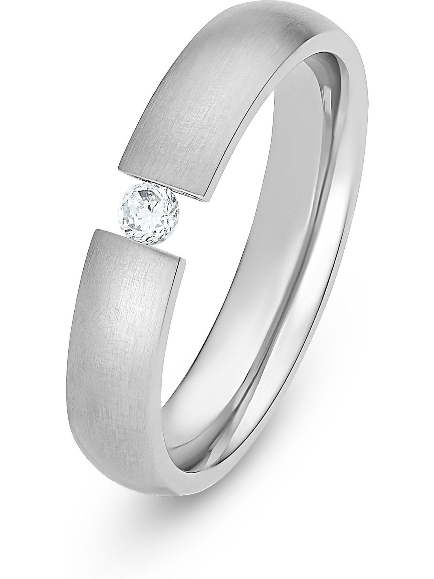 CHRIST Fingerring CHRIST Damen-Damenring Edelstahl 1 Zirkonia, Zirkonia