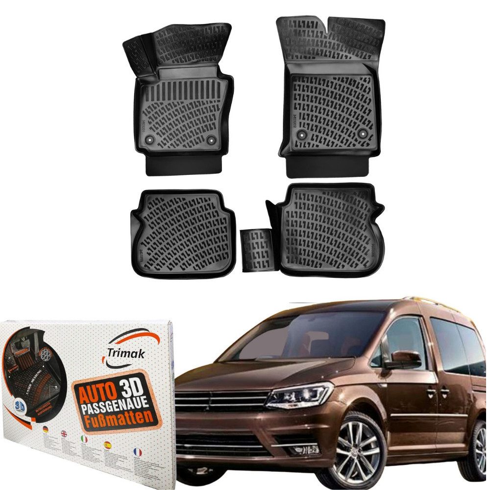 Passform-Fußmatten Oder Kofferraumwanne Oder Set kompatibel mit Volkswagen Caddy