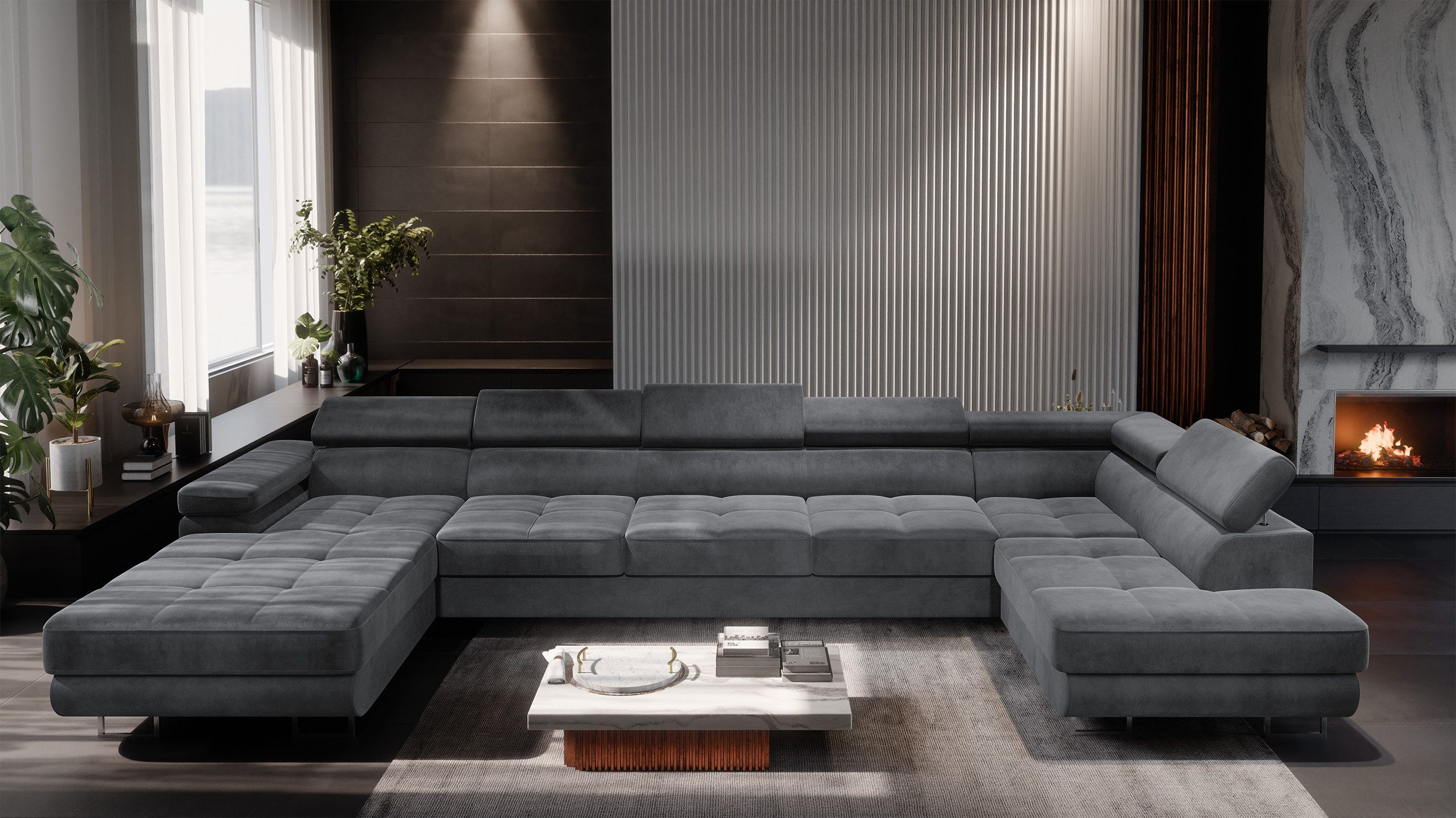 NEXT COLLECTION Ecksofa WILD MAXI U, elegante Metallbeine, verstellbare Kop günstig online kaufen