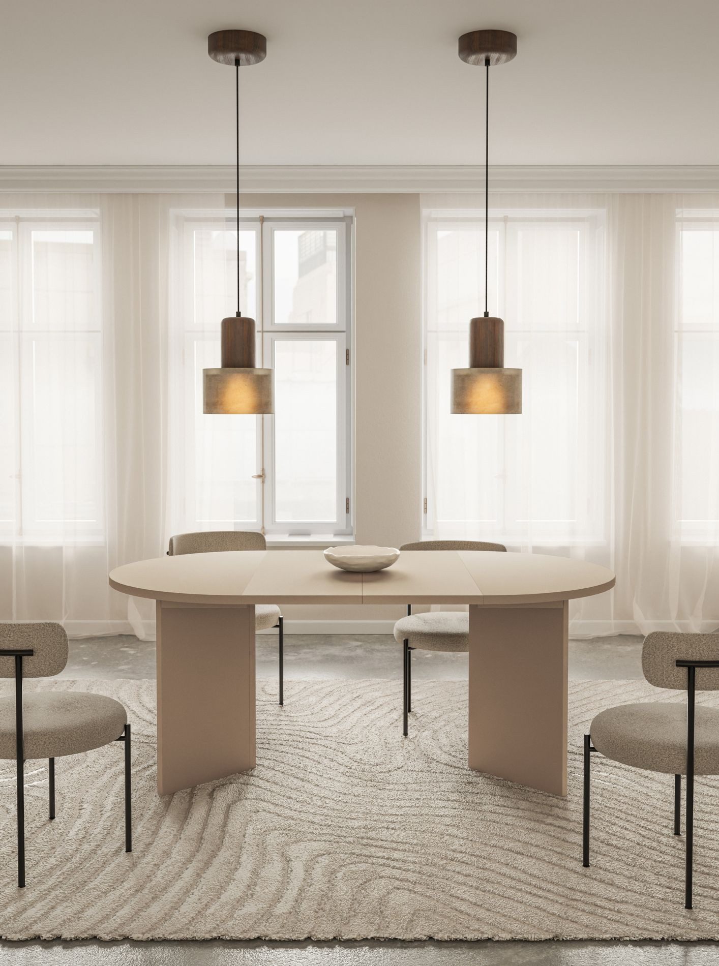 Selsey Esstisch OVO, Ausziehtisch - rund, bis 190 cm erweiterbar