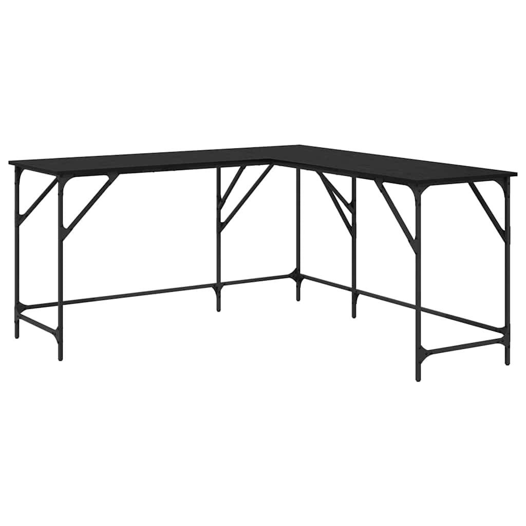 vidaXL Schreibtisch Schreibtisch Schwarz Eichen-Optik Holzwerkstoff (1-St)
