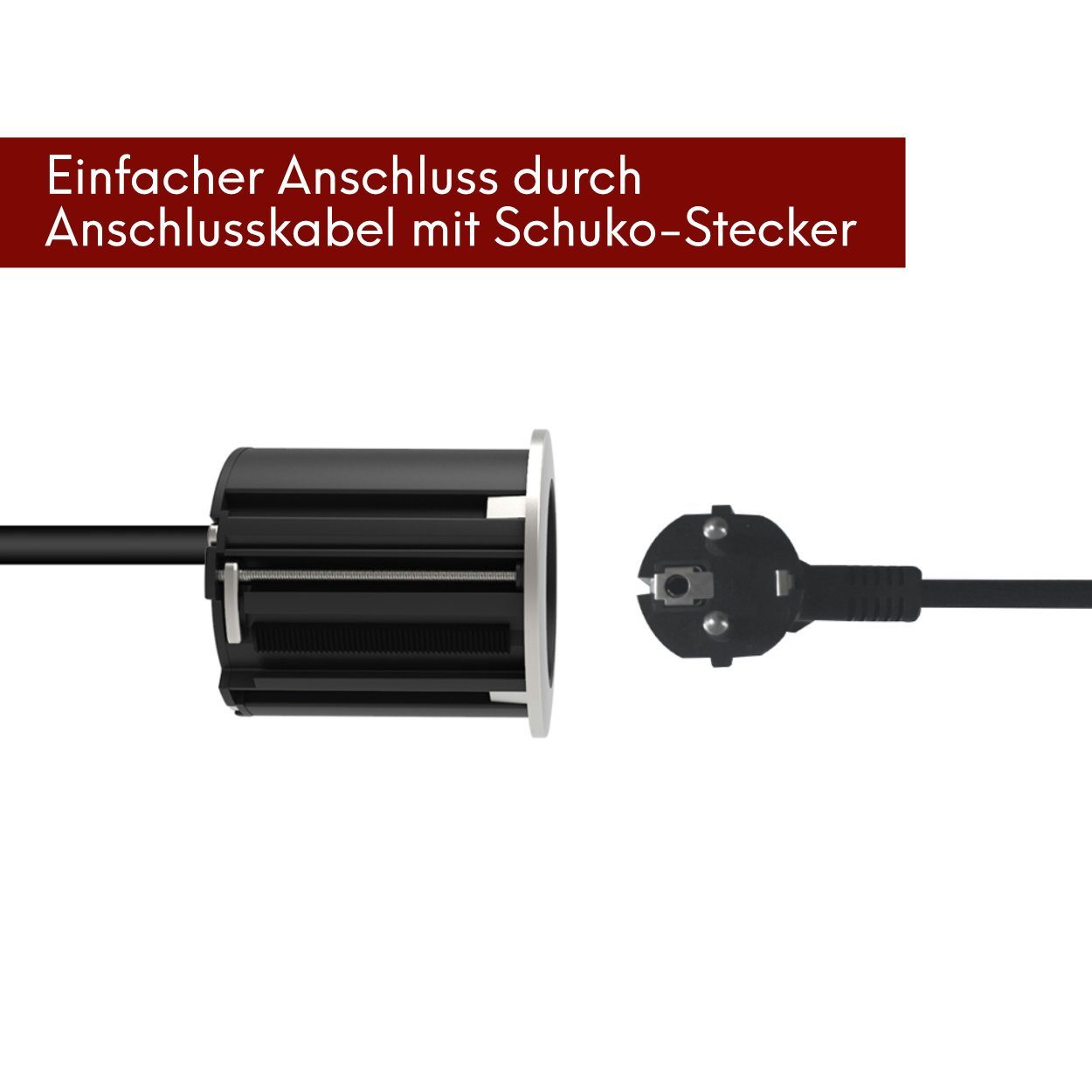 kalb Steckdose USB-C Einbausteckdose für SCHUKO-Stecker und Arbeitsplatte Möbel mit