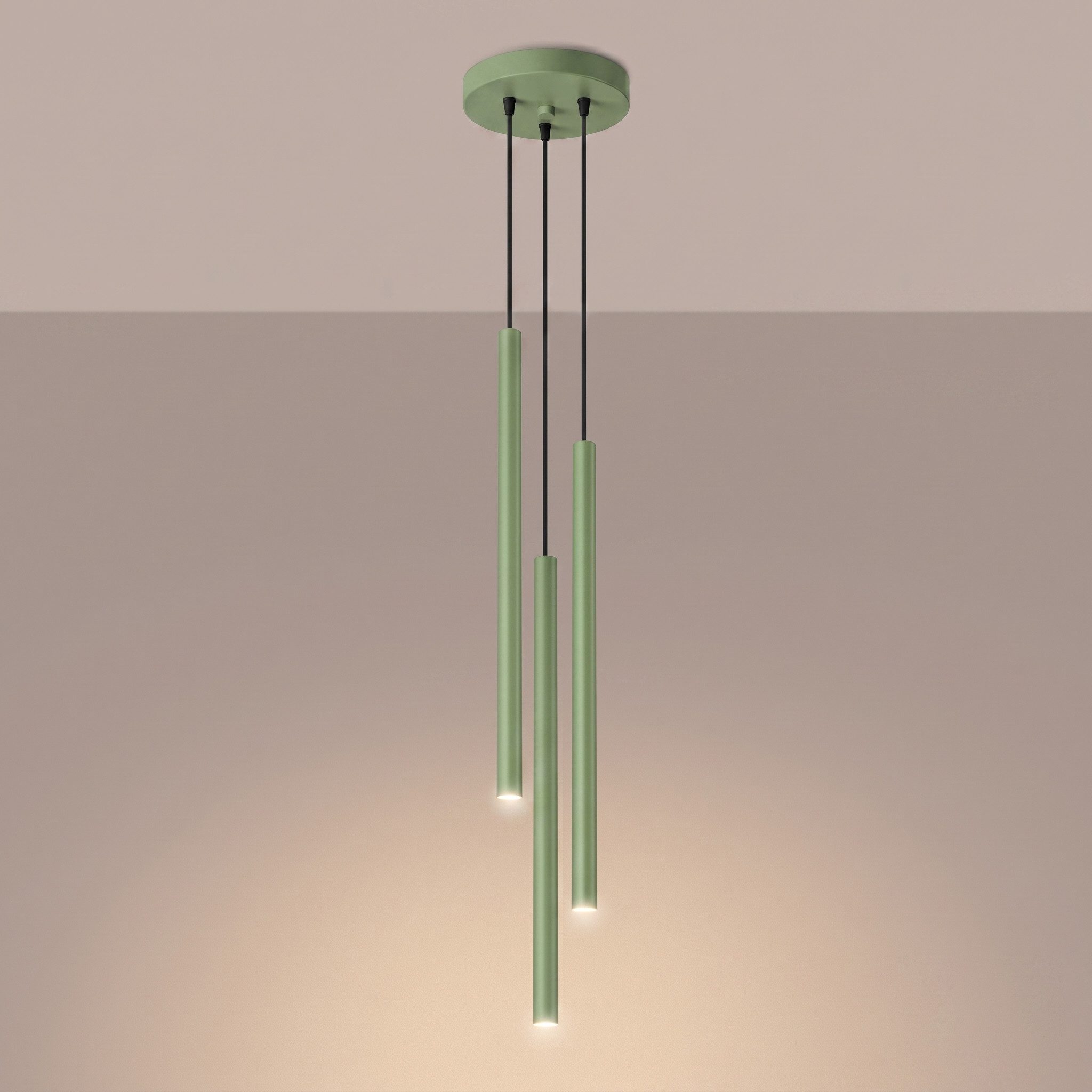 SOLLUX lighting Hängeleuchte Pendelleuchte PASTELO 3P salbei, Nicht enthalten