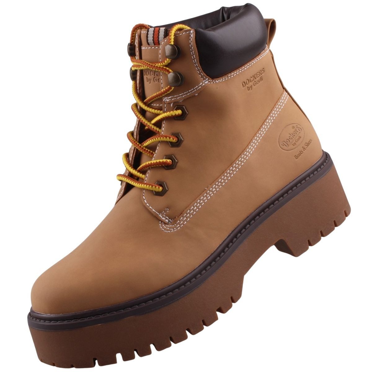 Dockers by Gerli 59MI201-630910 Stiefelette Damen-Schnürstiefel mit gepolstertem Schaftrand