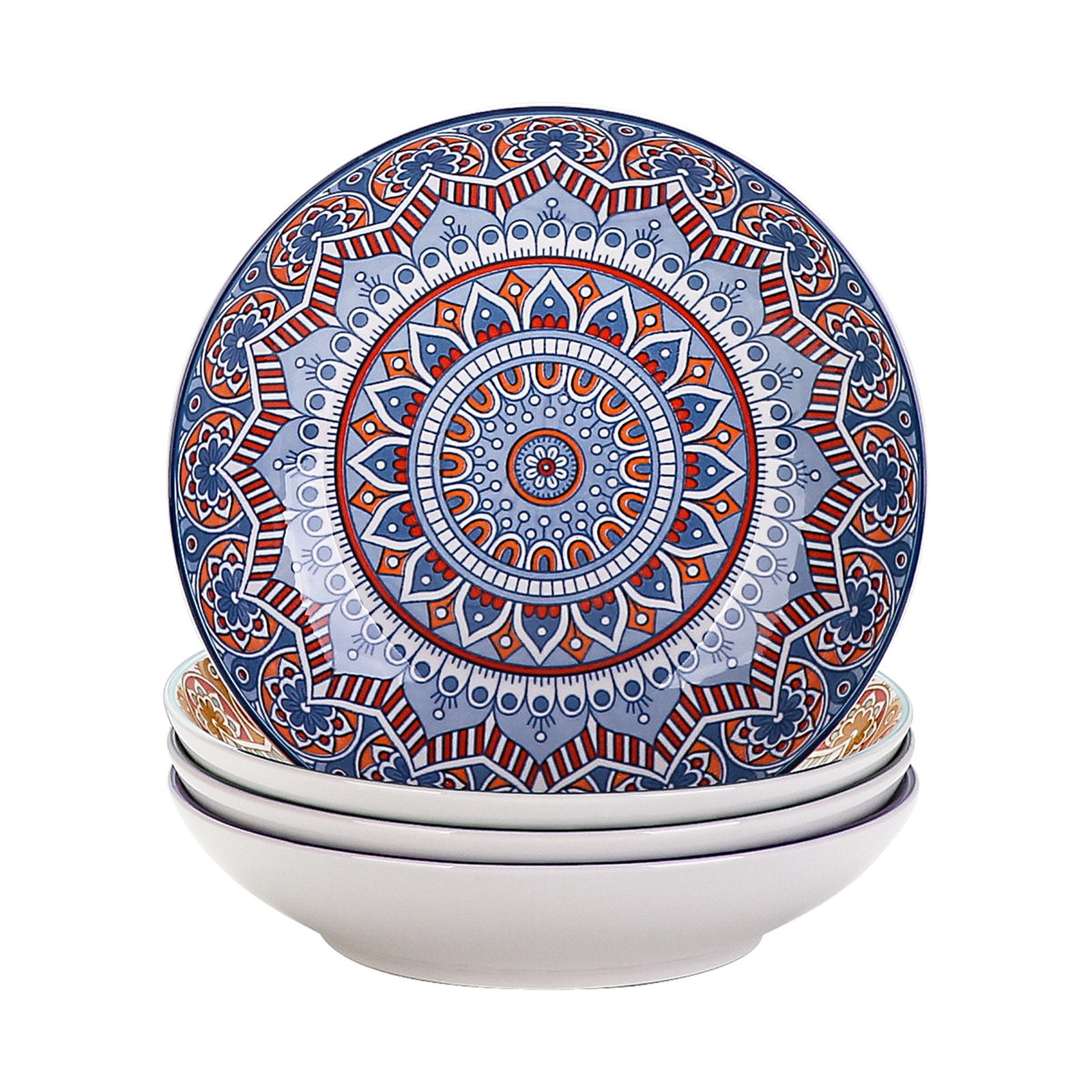 vancasso Suppenteller 4-tlg. Suppenteller für 4, MANDALA Tiefe Teller, Porzellan, Bunt, (4 St)