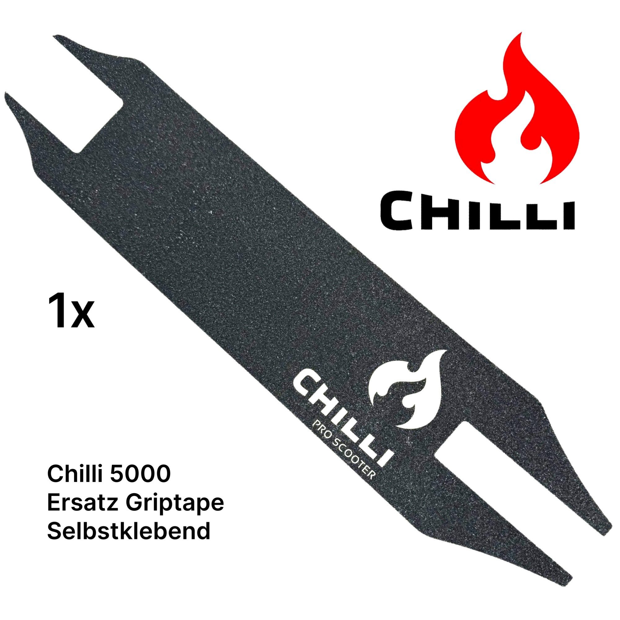 Chilli Pro Scooter Stuntscooter Chilli PRO 5000 Stunt-Scooter Griptape Ersatz zugeschnitte Schwarz