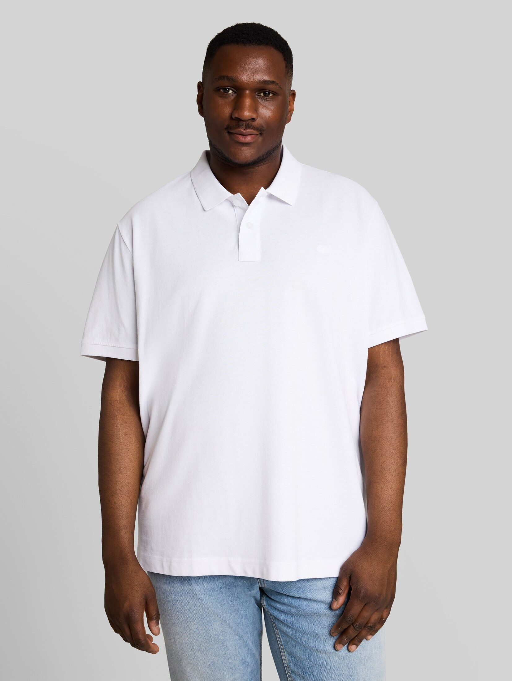 TOM TAILOR PLUS Poloshirt Poloshirts (im Einserpack) Plus Size - Piqué Poloshirt mit Logo-Stickerei