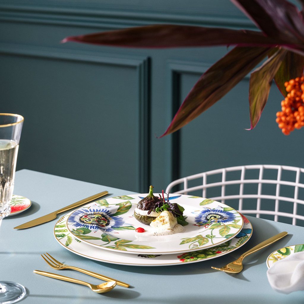 Villeroy & Boch Signature Speiseteller Amazonia Speiseteller 28x28x2cm, (1 St), Premium Bone Porcelain, 1 St., spülmaschinenfest, Made in Germany