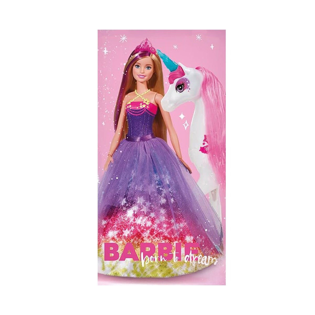 Barbie Badetücher Barbie Badetuch 70x140cm – Born to Dream Strandtuch, 100% günstig online kaufen