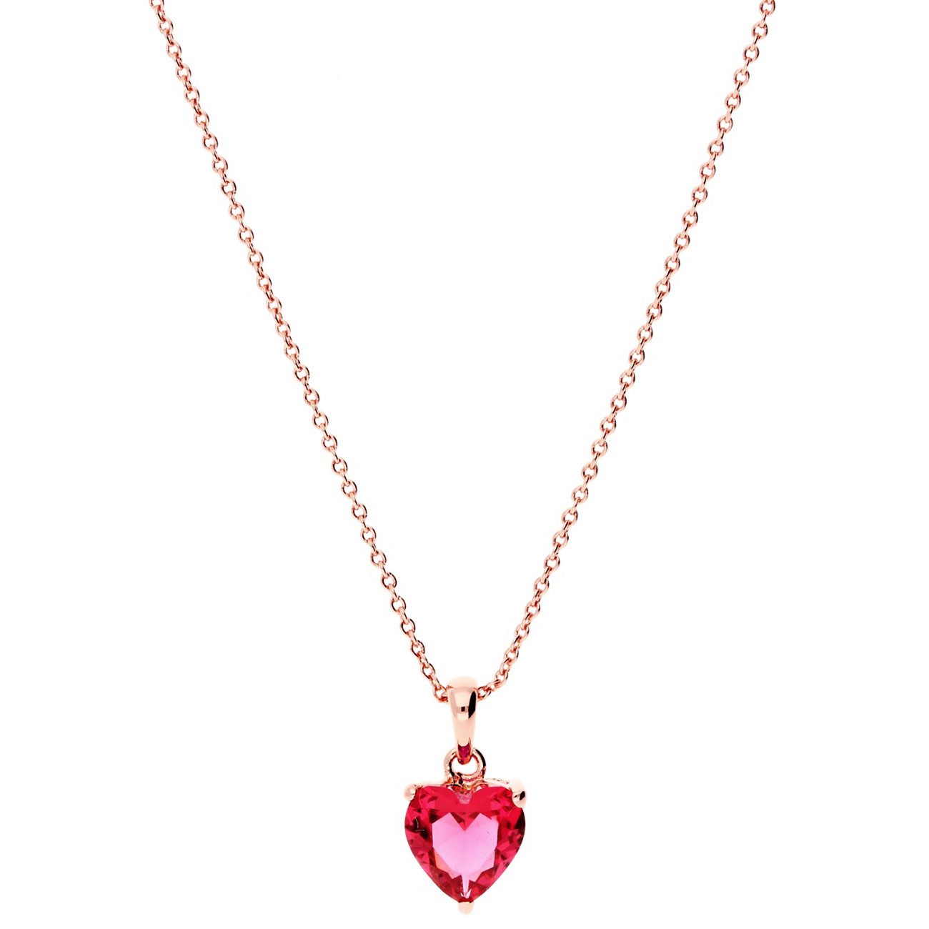 LÖB Kette mit Anhänger 18K Roségold vergoldet Kette Zirkonia Stein kleines günstig online kaufen