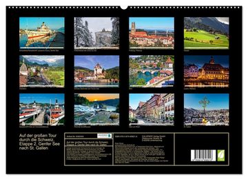 CALVENDO Wandkalender Auf der großen Tour durch die Schweiz, Etappe 2, Genfer See nach St. Gallen (Premium, hochwertiger DIN A2 Wandkalender 2023, Kunstdruck in Hochglanz)