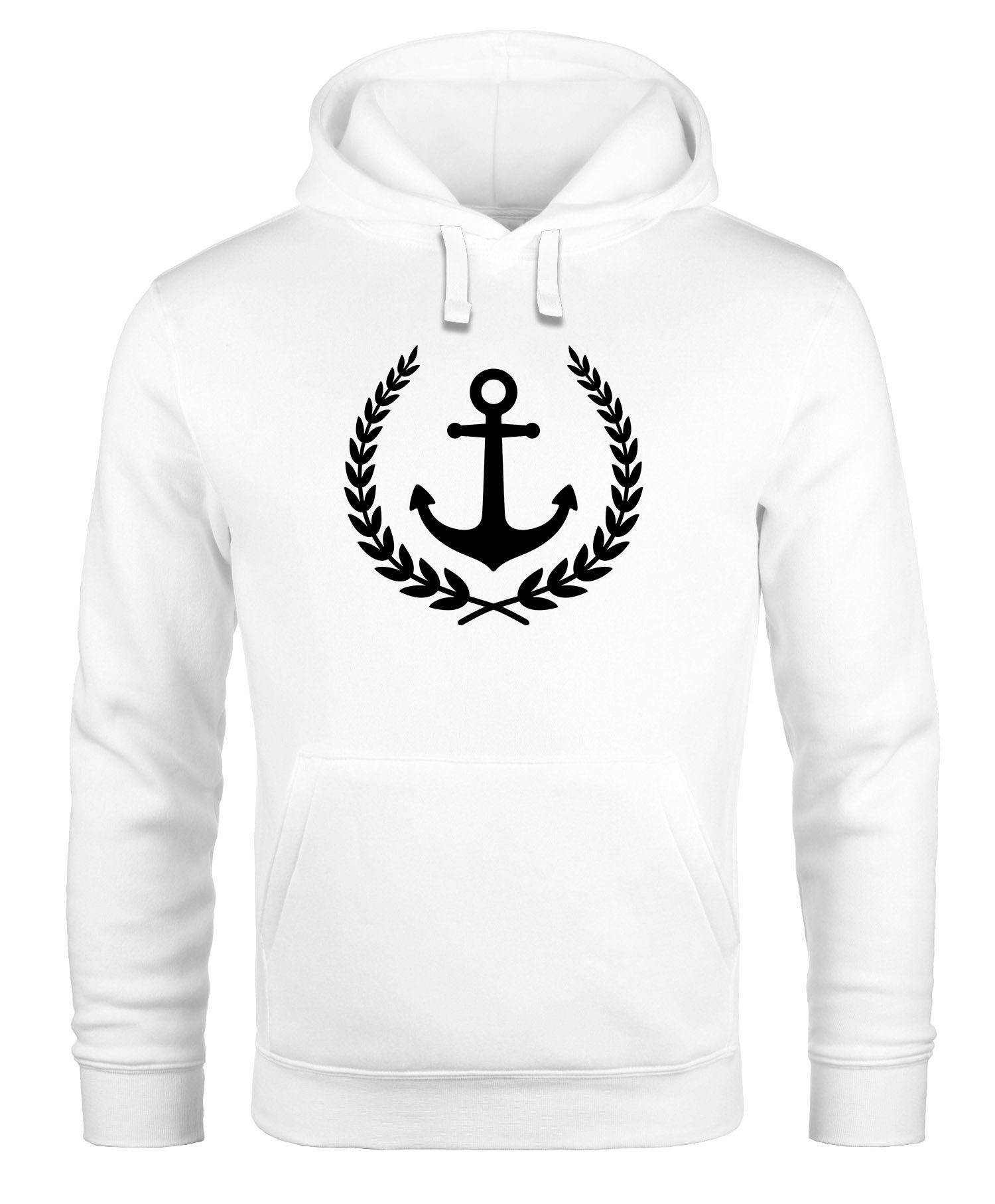 Hoodie Hoodie Herren Anker Lorbeerkranz Aufdruck Print Kapuzen-Pullover Männer Fashion Streetstyle Neverless®