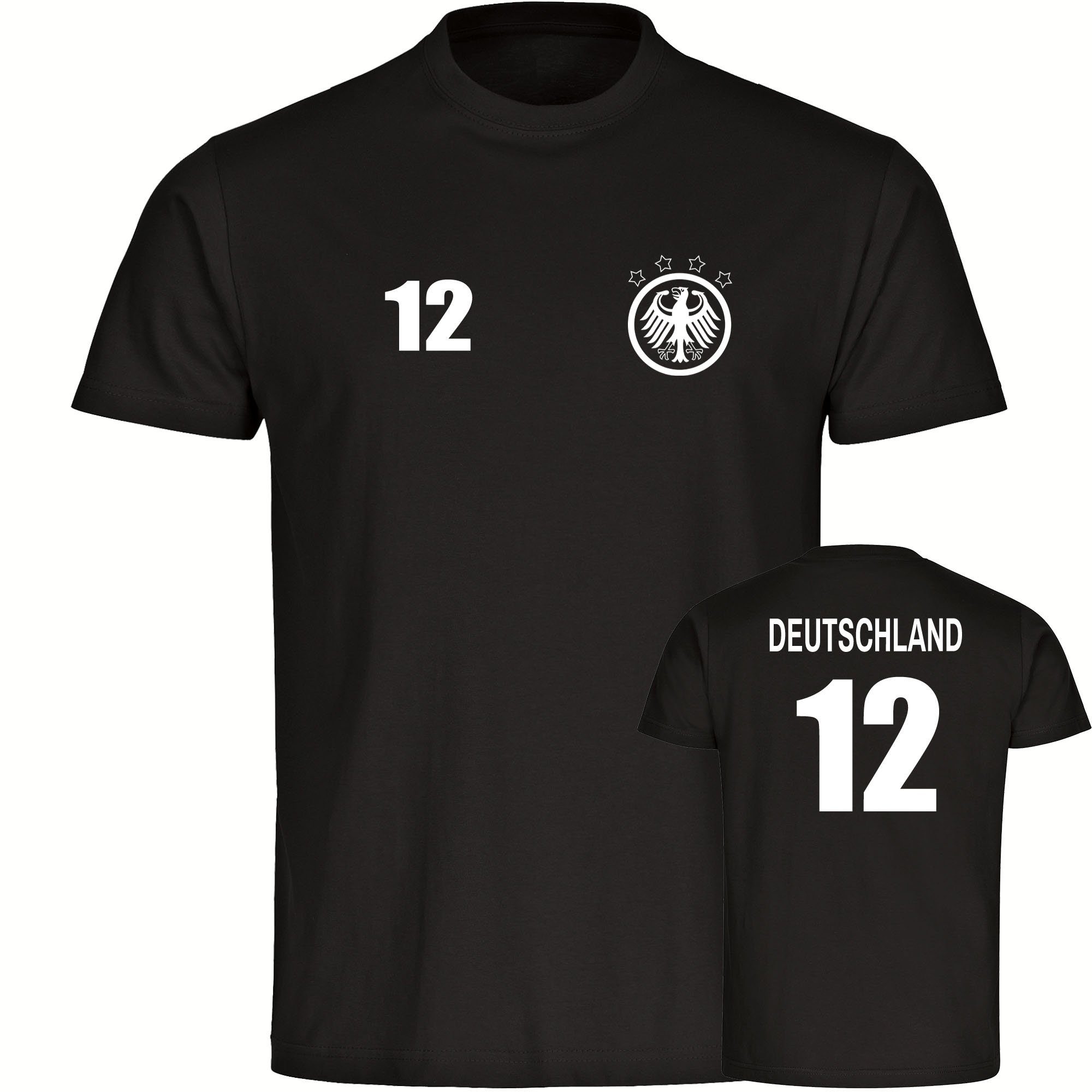multifanshop T-Shirt Herren Deutschland - Adler Retro Trikot 12 - Männer