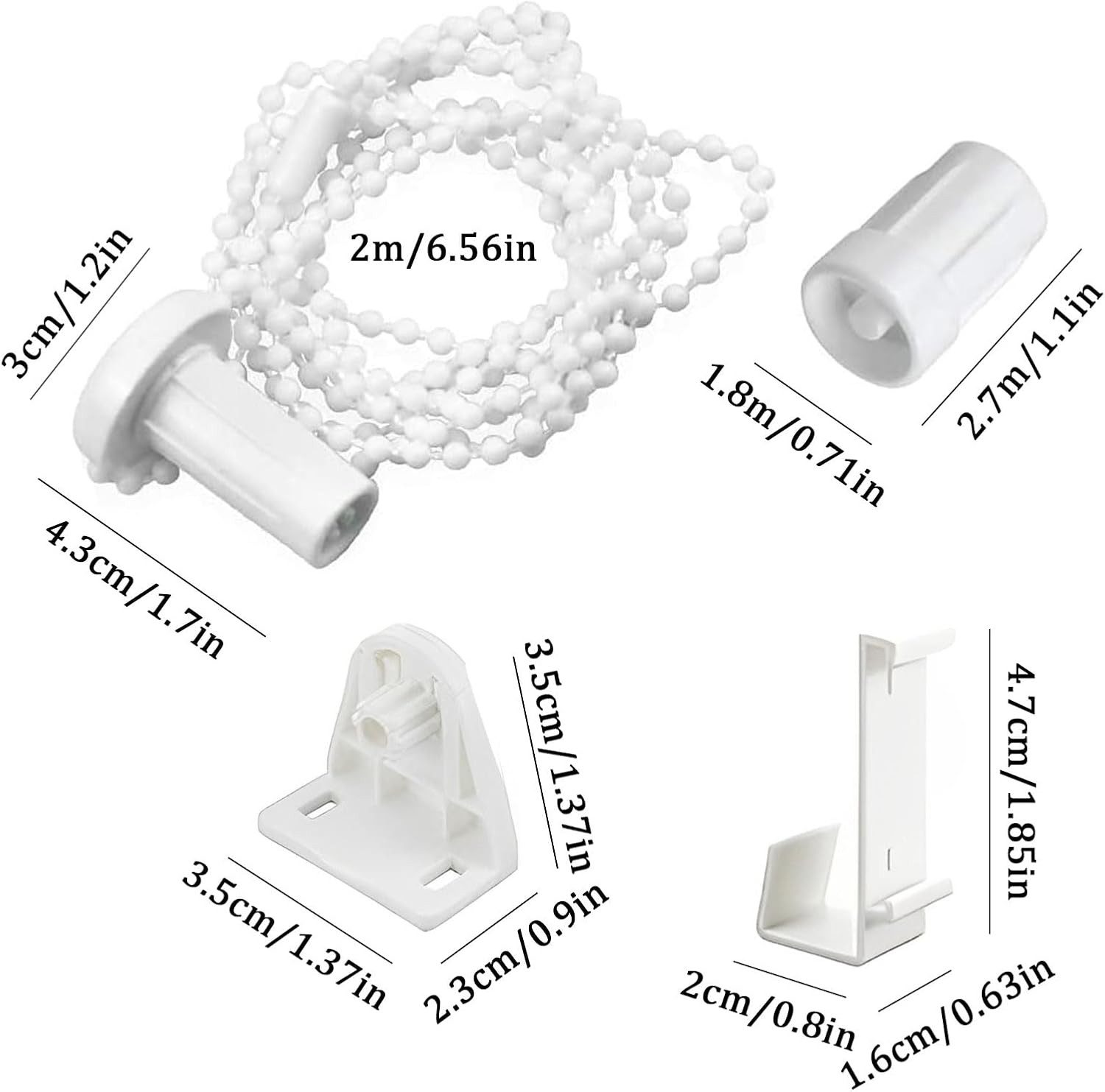 FELIXLEO Sichtschutzzüge Ersatzhalter 2er Set Rollo Halterung 17mm Ohne Bohren Klemmfix Ersatzteile Weiß, (2-tlg)