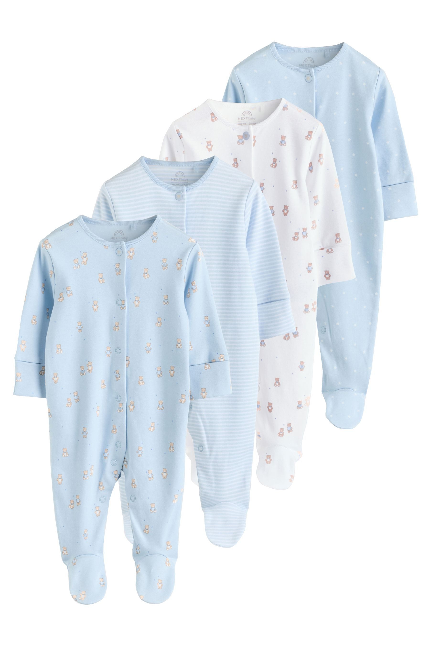 Next Schlafoverall 4er-Pack Baby-Schlafanzüge, Bär (4-tlg)
