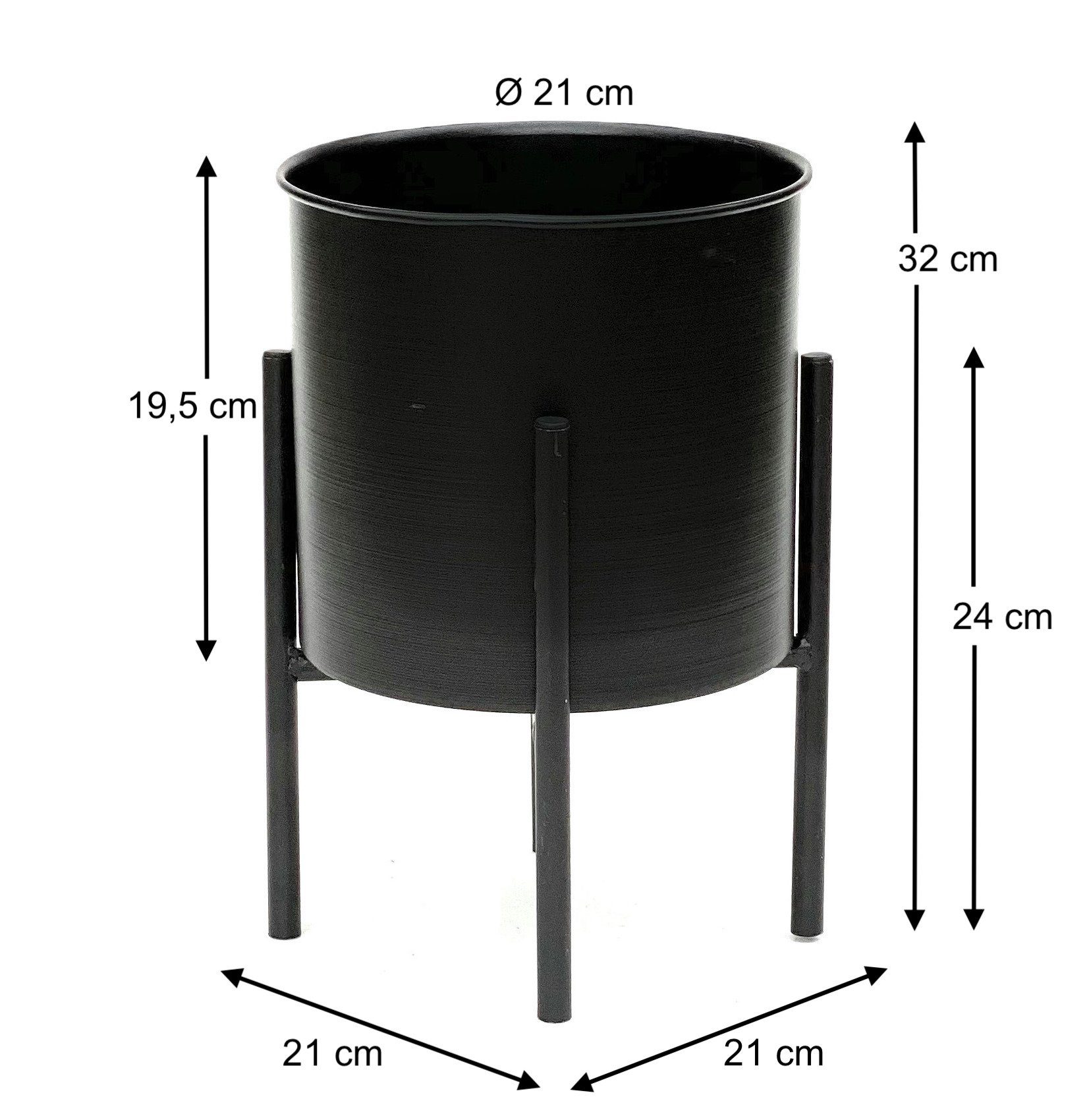 Topf Modern Blumenständer Pflanzenhocker DanDiBo 96153 Blumensäule Schwarz Blumenhocker Blumenständer Metall 32 mit cm Pflanzenständer