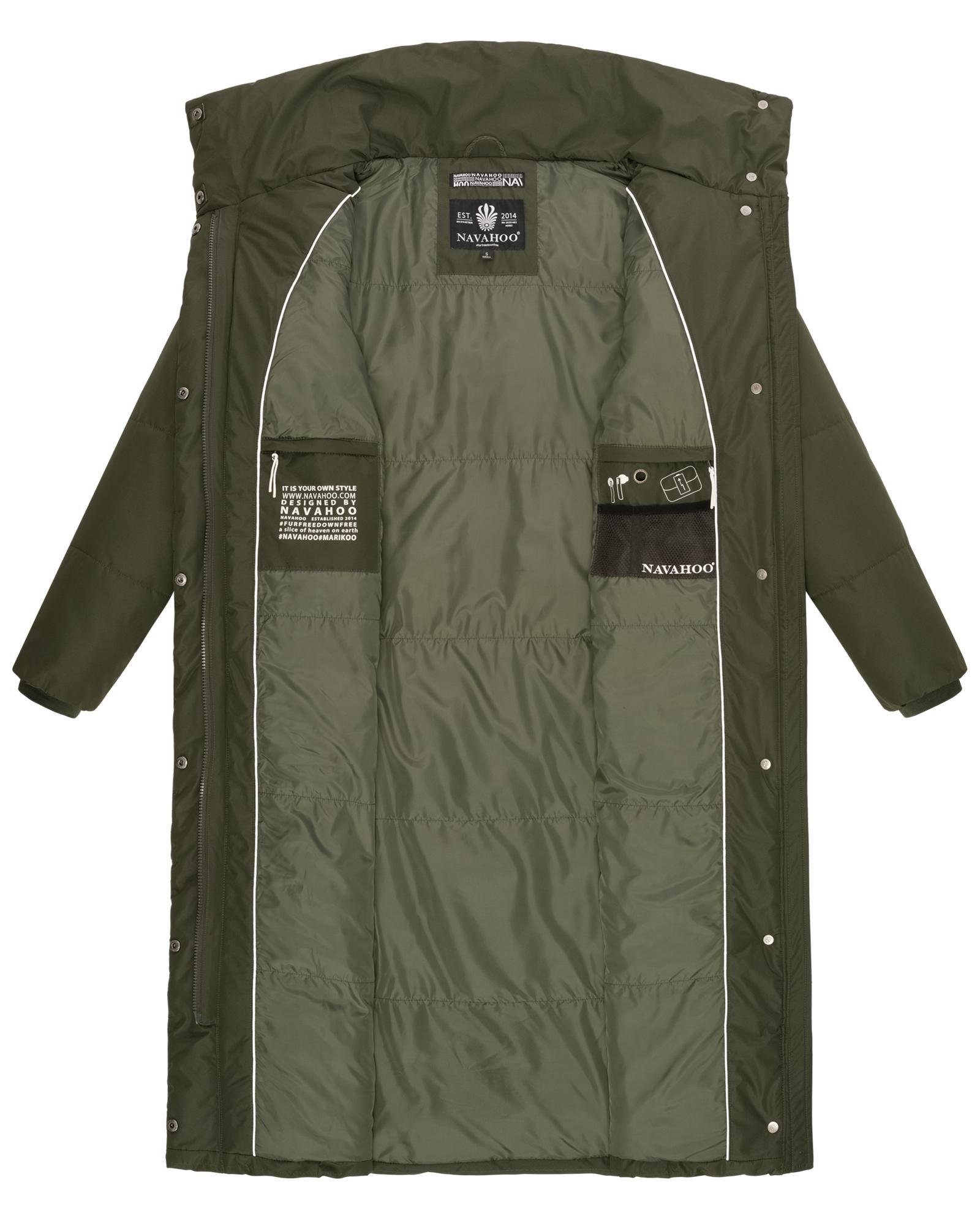 Navahoo Steppmantel Mirenaa Stylischer Damen Wintermantel mit Gürtel – Bild 4 von 5